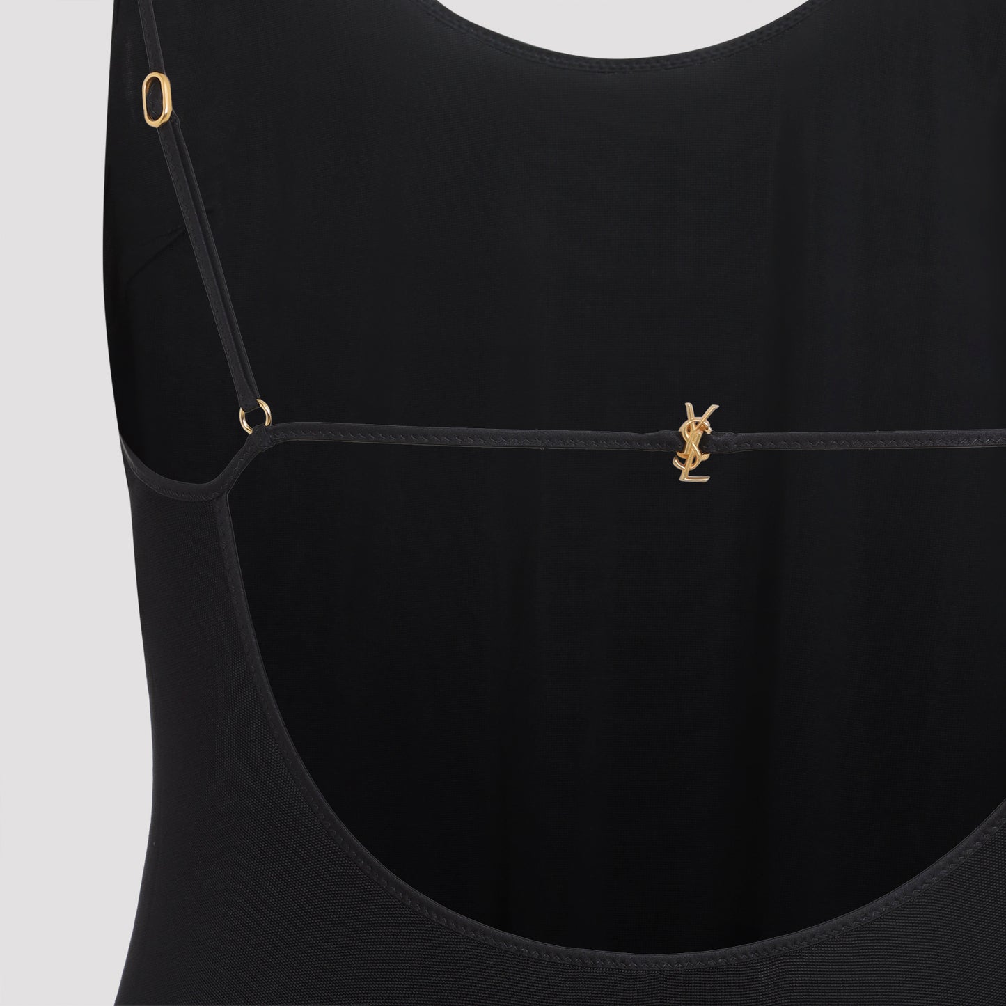 Saint Laurent Open-Back Cassandre Knit Dress
