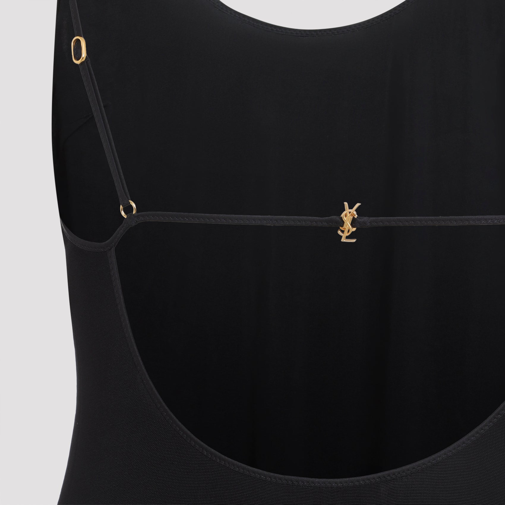 Saint Laurent Open-Back Cassandre Knit Dress
