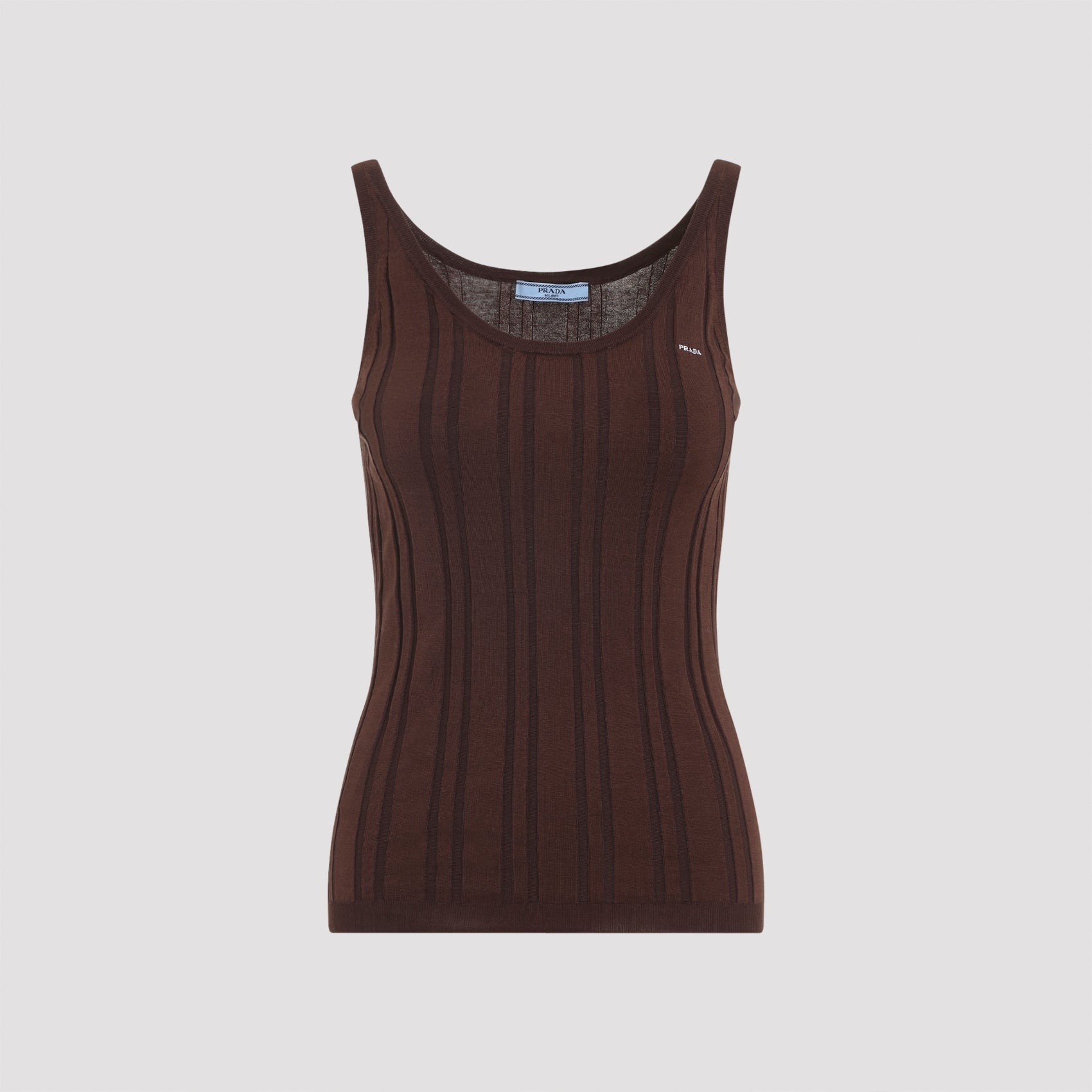 Prada Ribbed Knit Tank Top