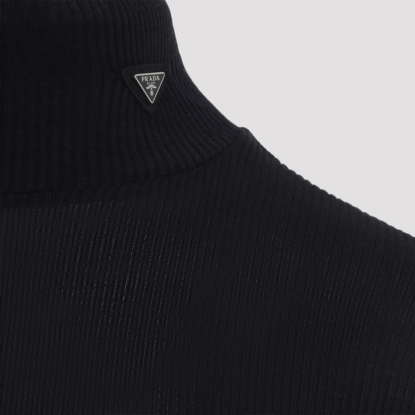 Prada Ribbed Knit Turtleneck Top