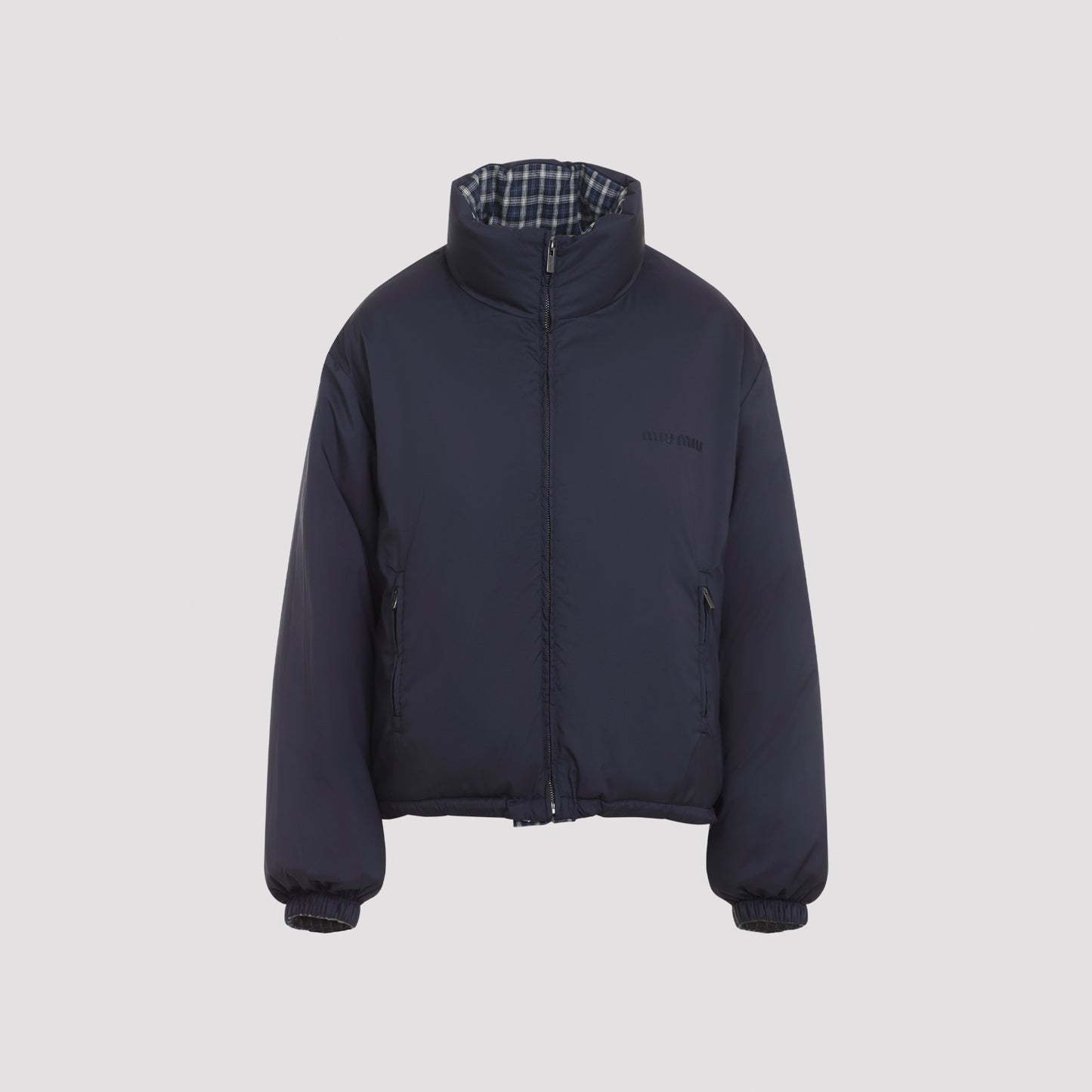 Miu MIu Reversible Checked Down Jacket
