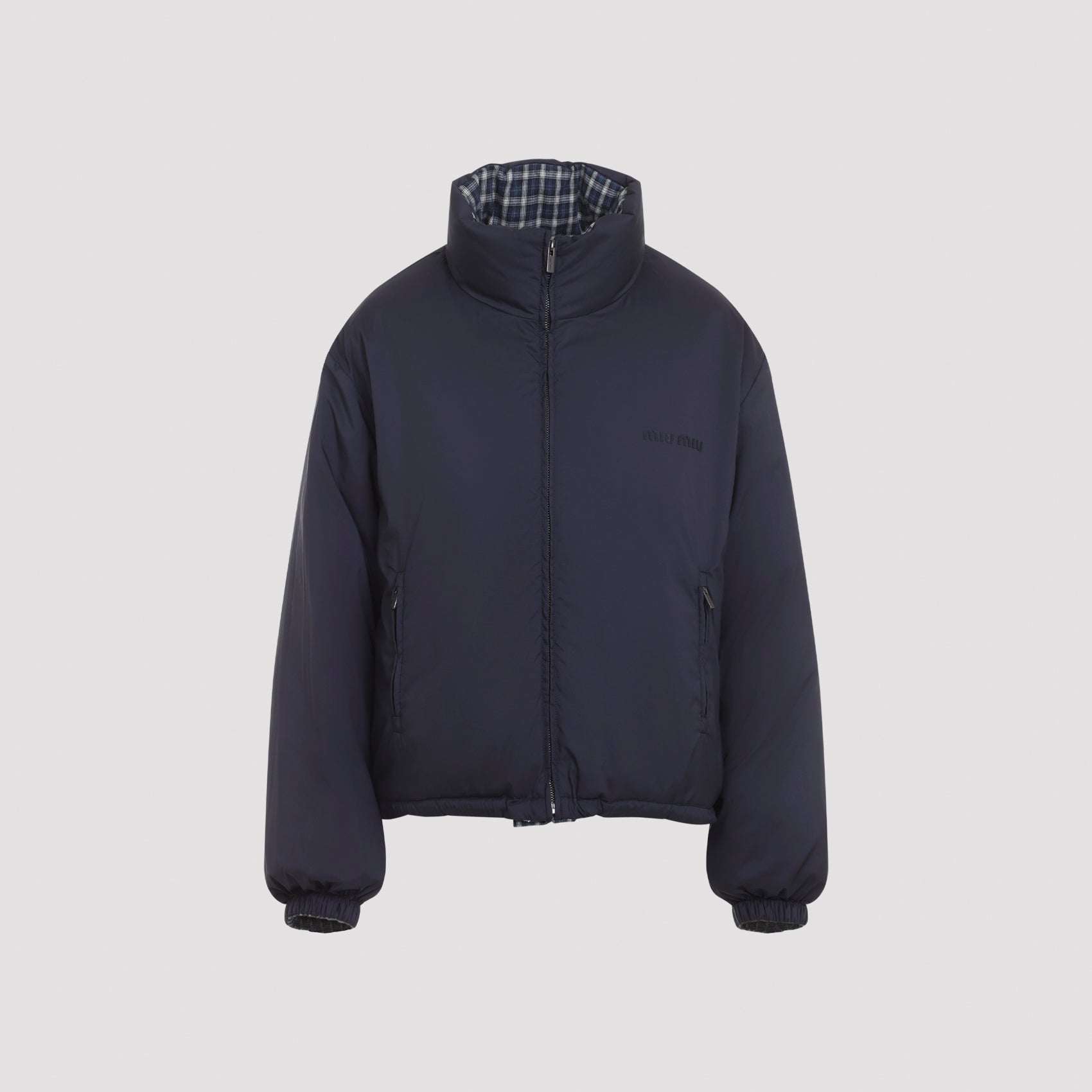 Miu MIu Reversible Checked Down Jacket