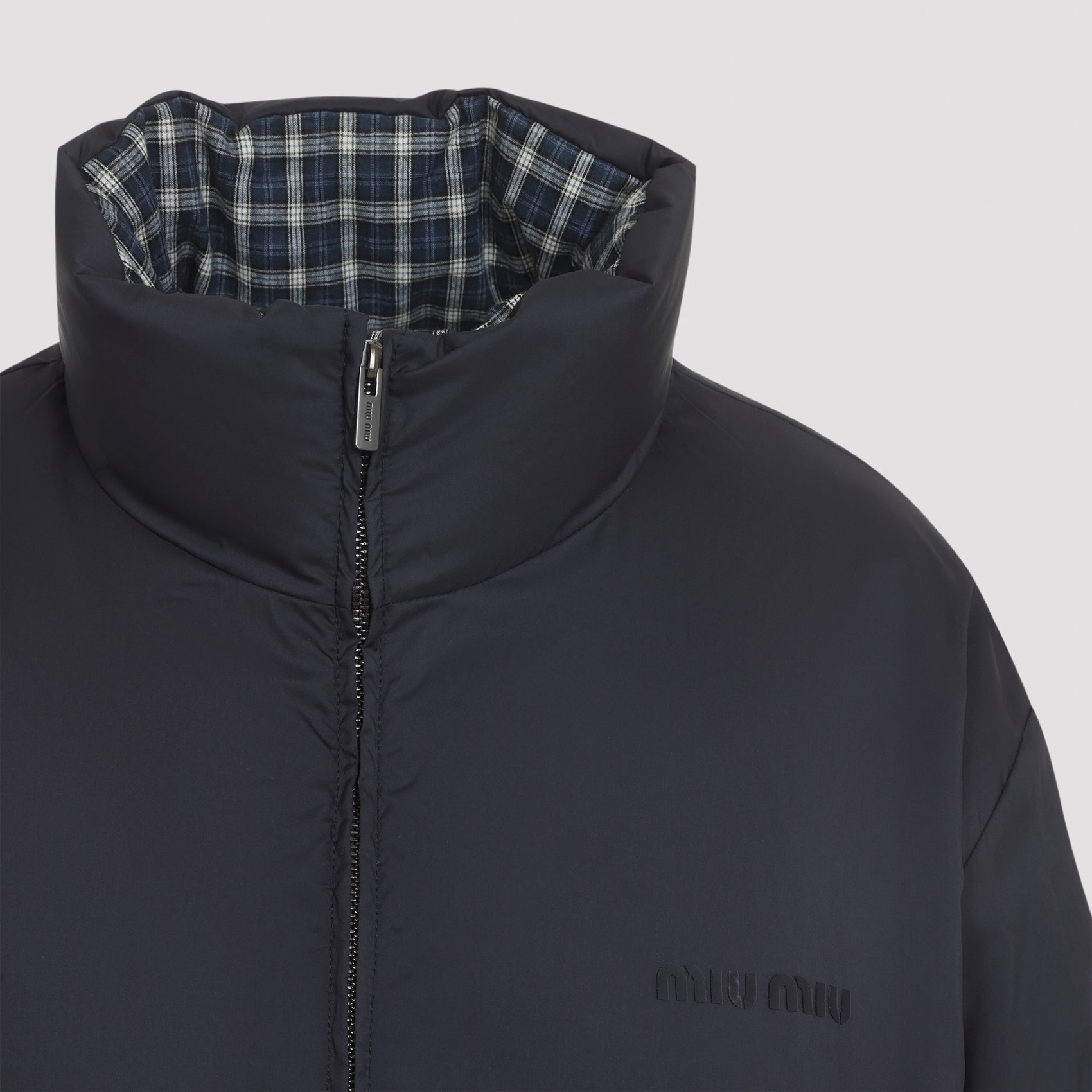 Miu MIu Reversible Checked Down Jacket