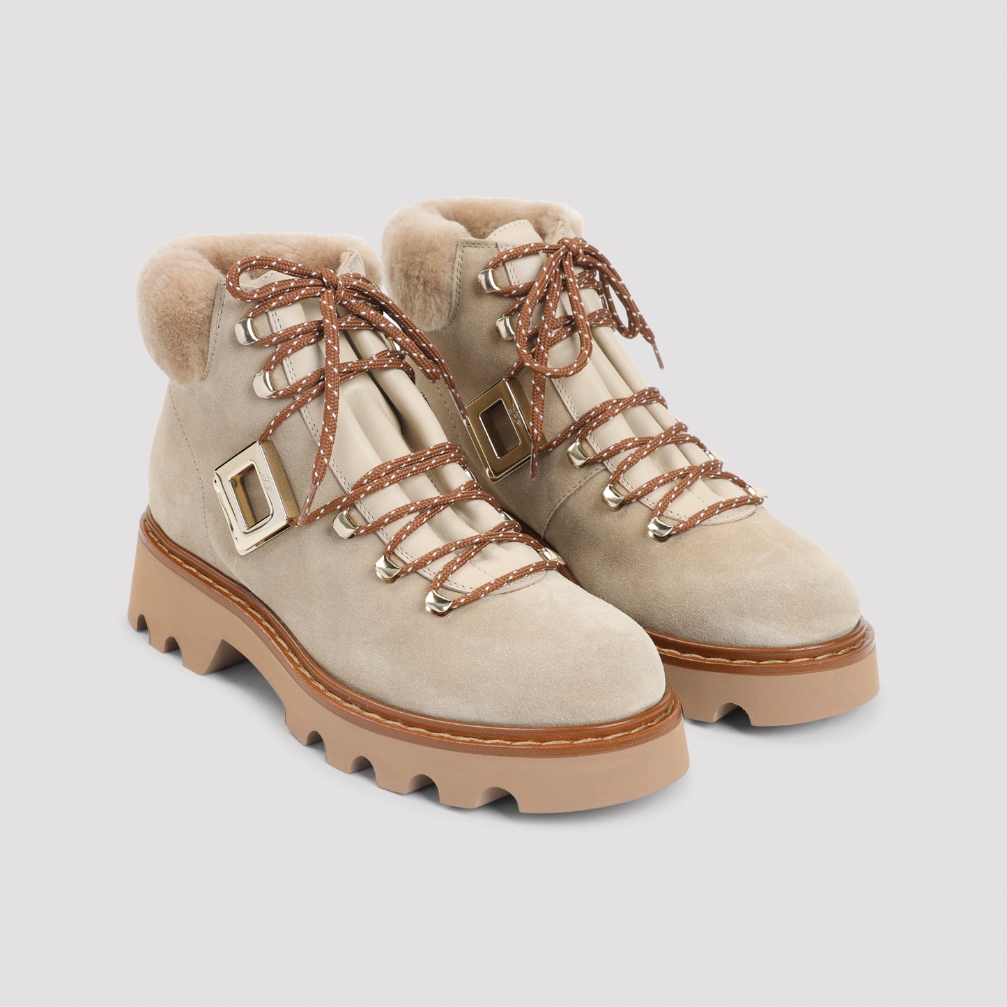 Roger Vivier Viv Rangers Track Fur Boots