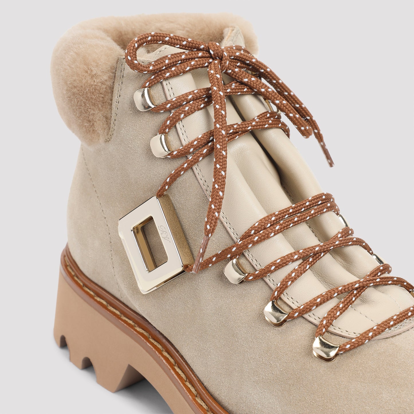 Roger Vivier Viv Rangers Track Fur Boots