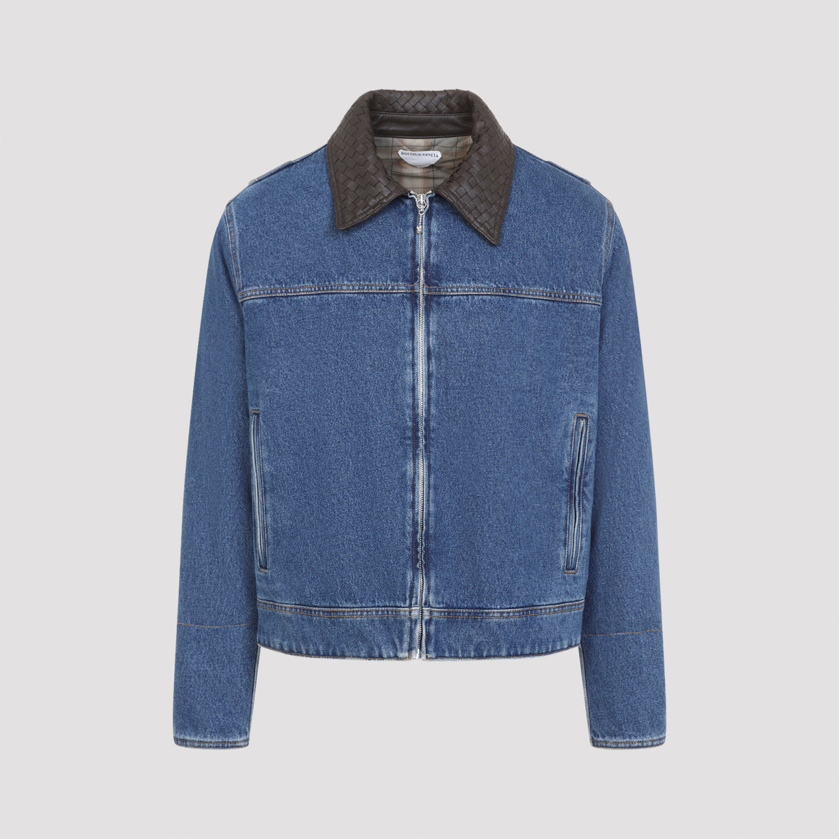 Bottega Veneta Denim Intrecciato Collar Jacket