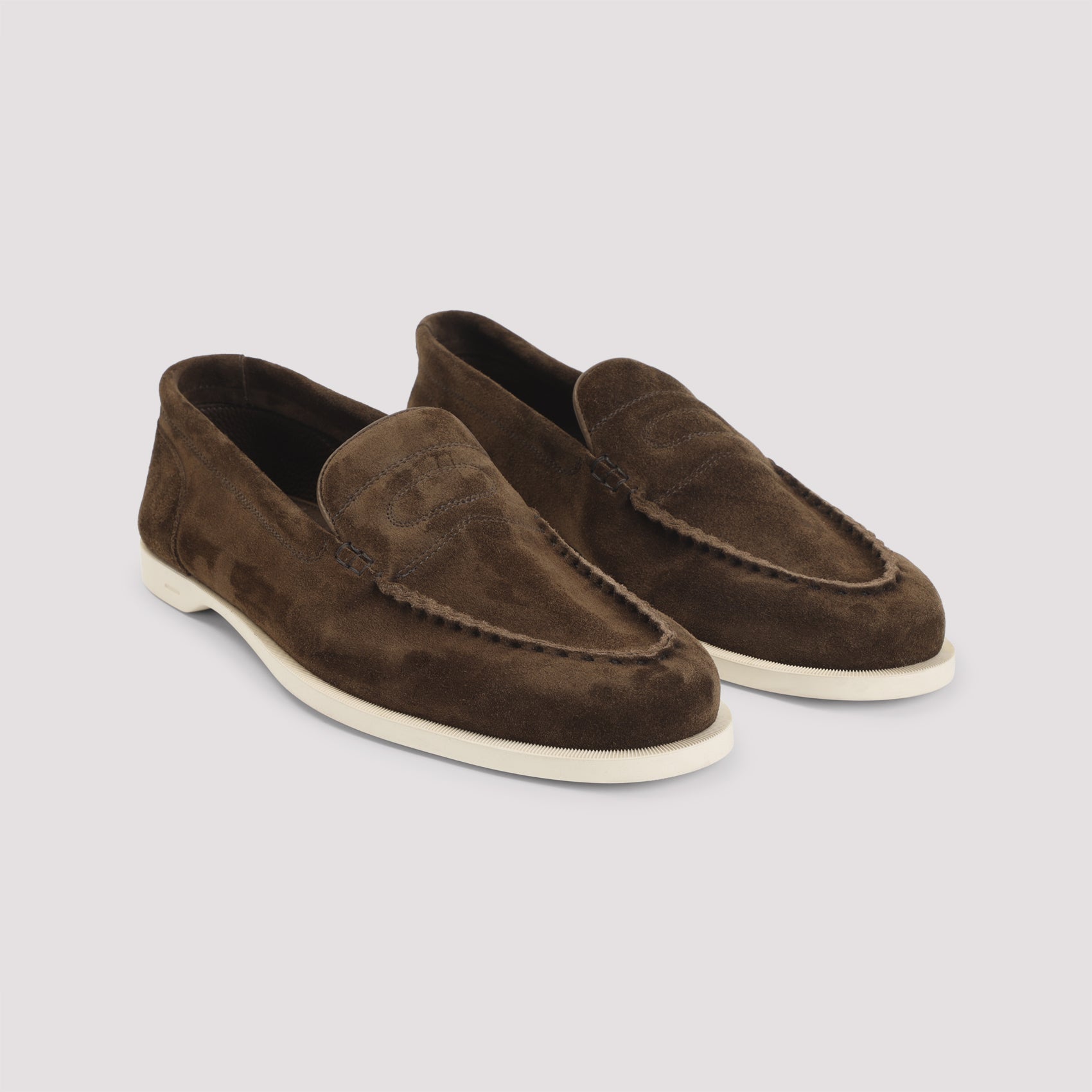 John Lobb Pace Suede Oval Flexi Loafers