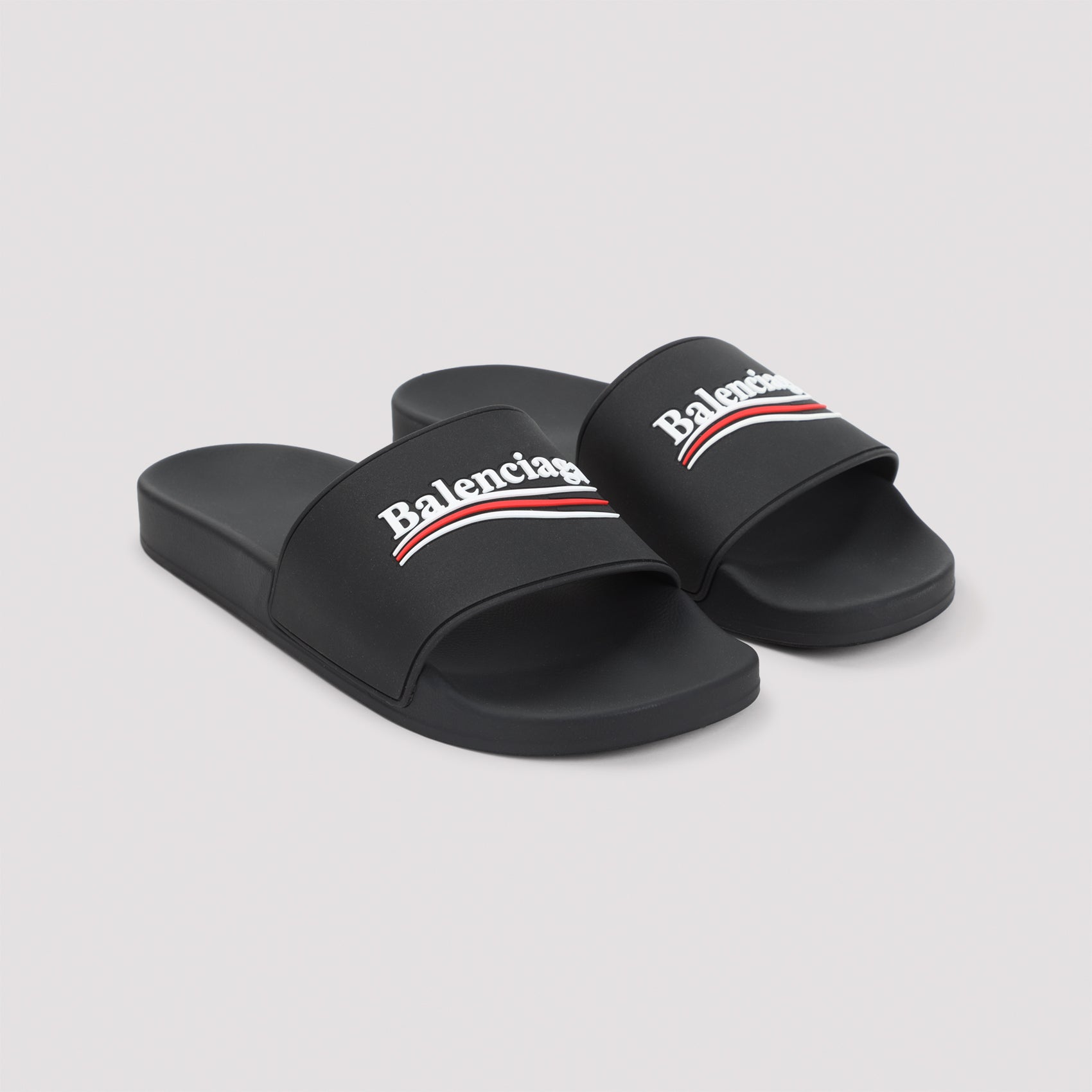 Balenciaga Pool Rubber Political Logo Slide