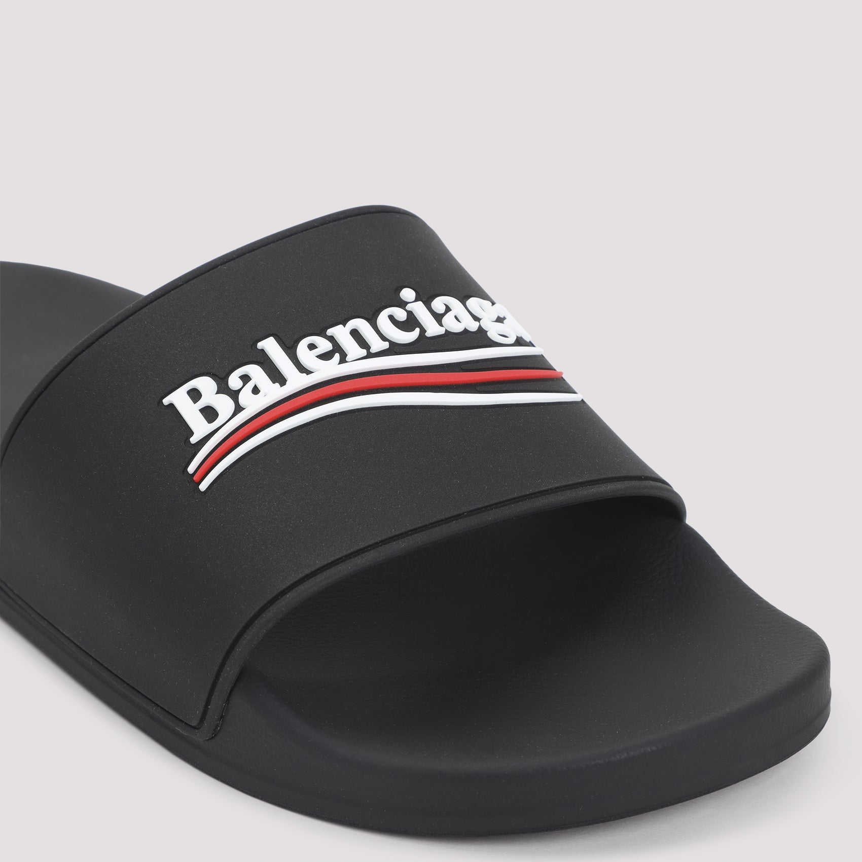 Balenciaga Pool Rubber Political Logo Slide