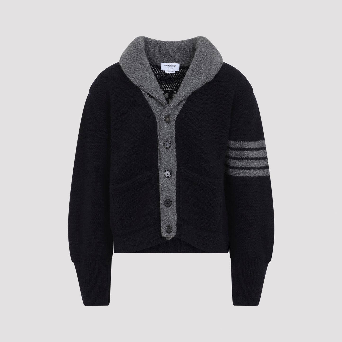 Thom Browne 65 Jersey Collar Cardigan