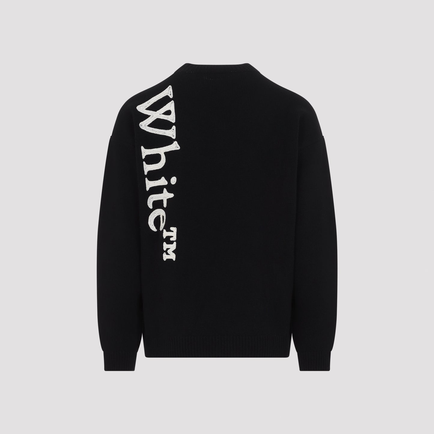 Off White Vertical Bookish Knit Crewneck