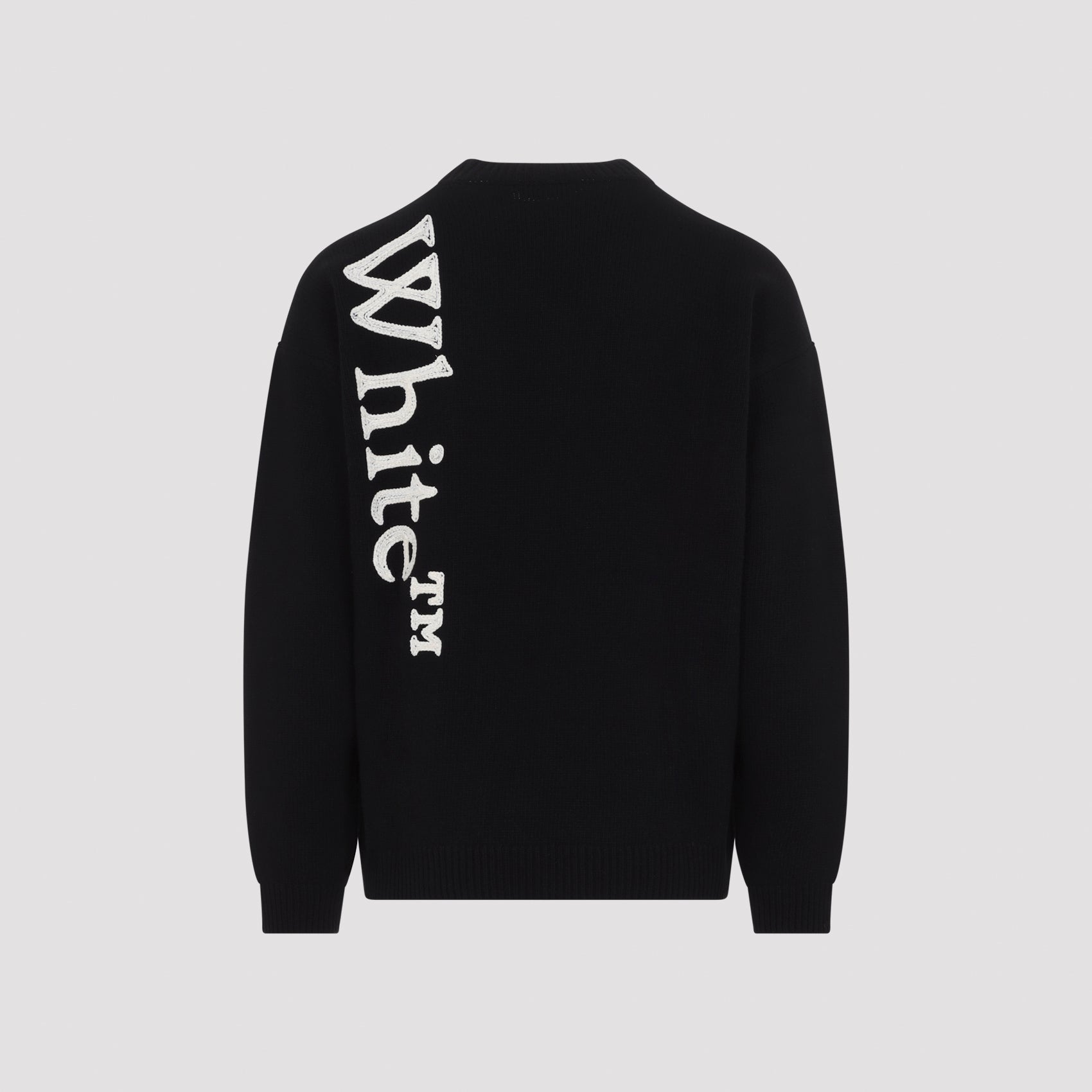 Off White Vertical Bookish Knit Crewneck