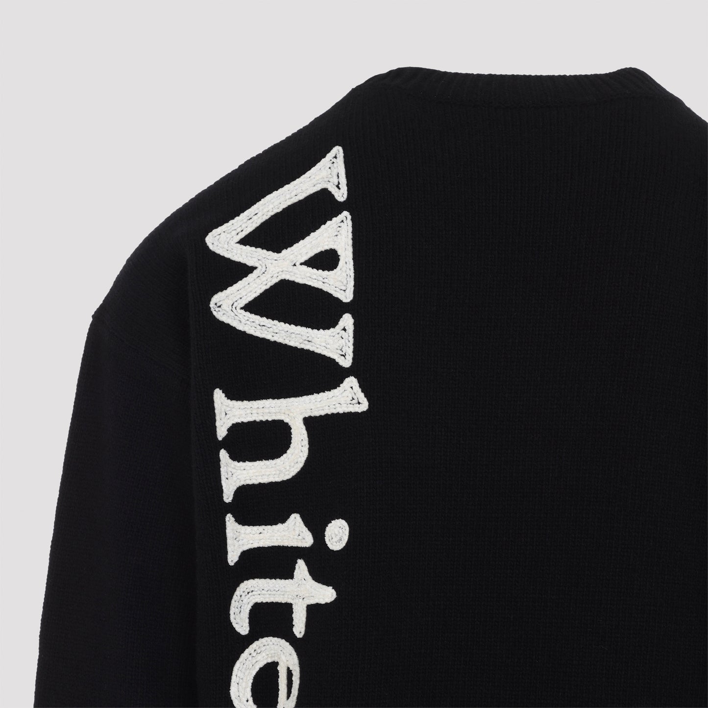 Off White Vertical Bookish Knit Crewneck