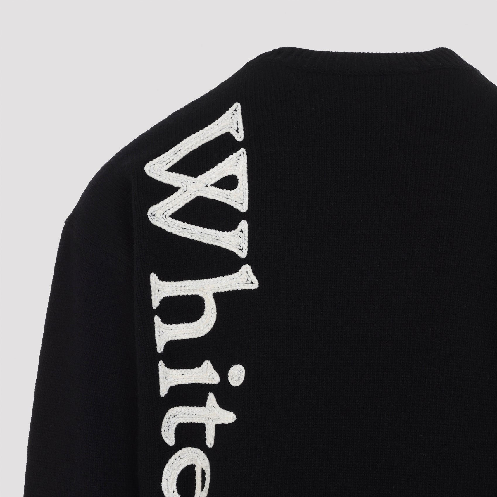 Off White Vertical Bookish Knit Crewneck