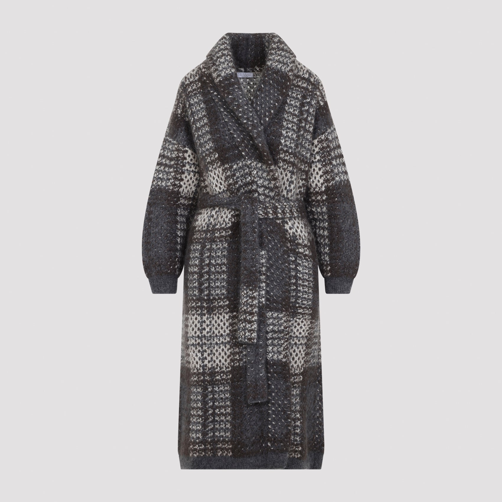 Brunello Cucinelli Macrocheck Cardigan Coat