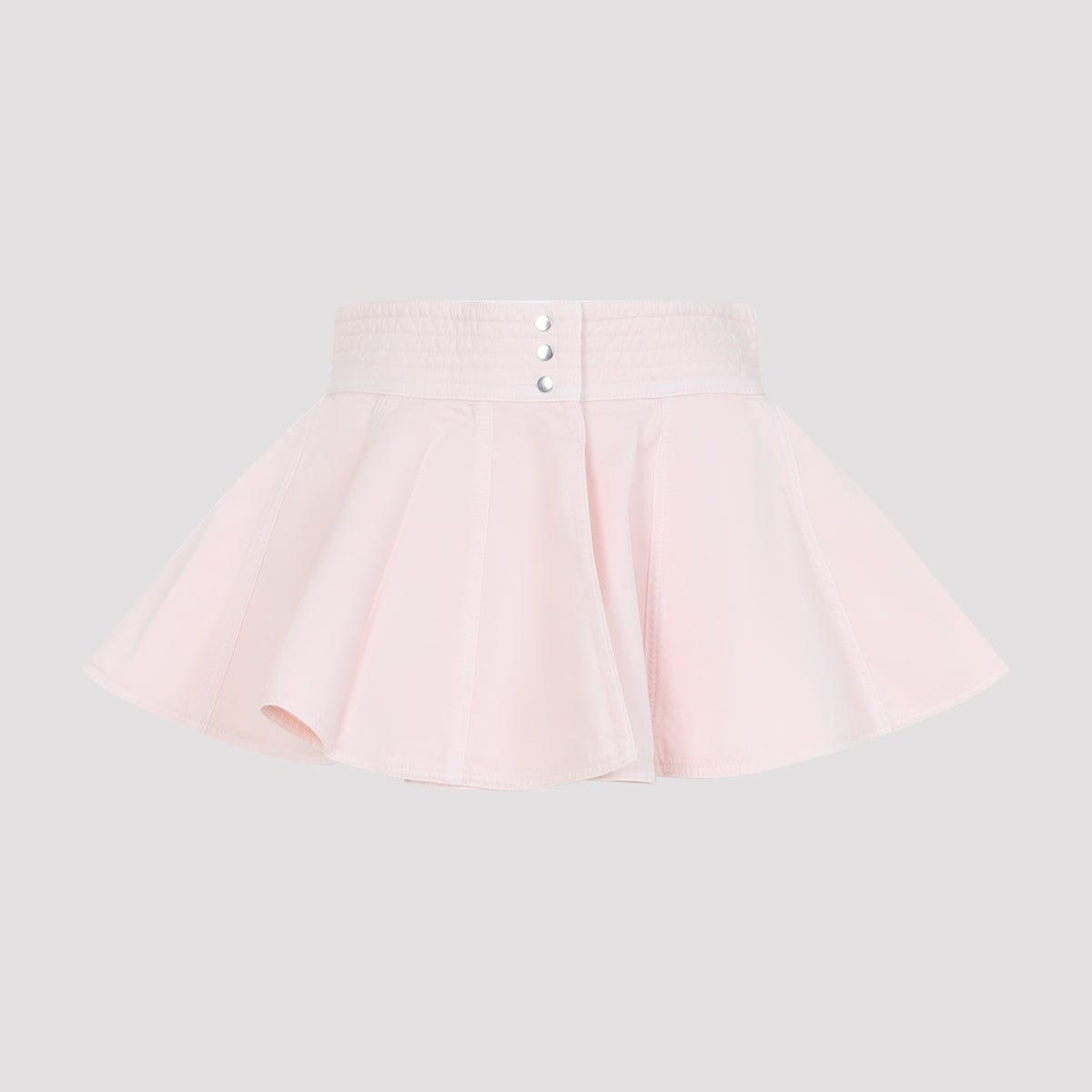 Alaïa Peplum Belt Tinted Denim Skirt
