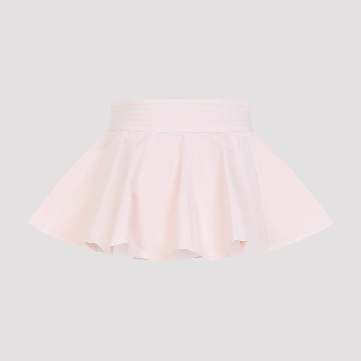 Alaïa Peplum Belt Tinted Denim Skirt