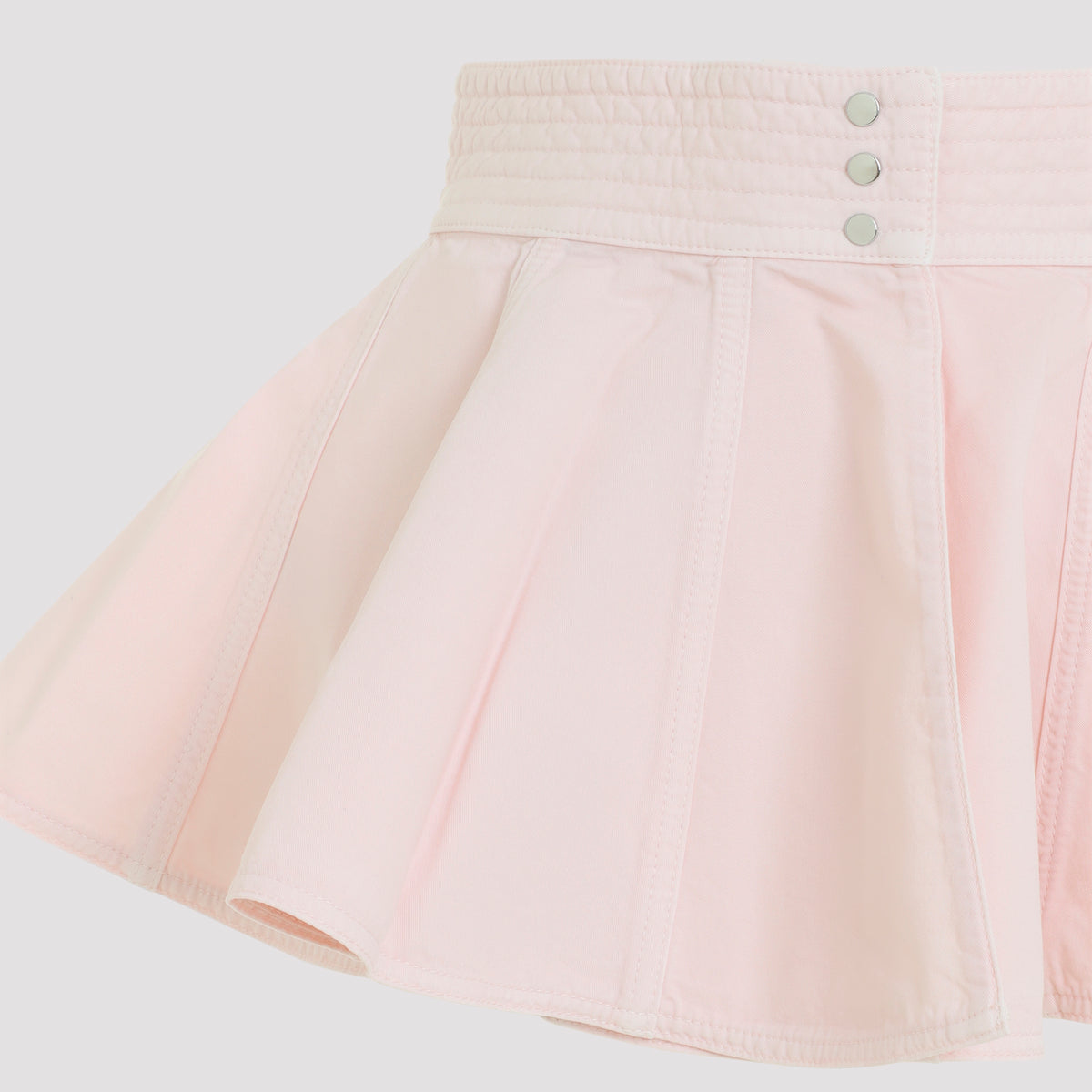 Alaïa Peplum Belt Tinted Denim Skirt