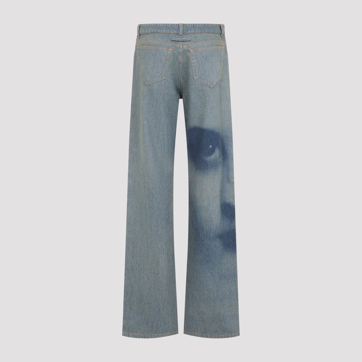 Jean Paul Gaultier Face Print Straingh Leg Denim Jeans