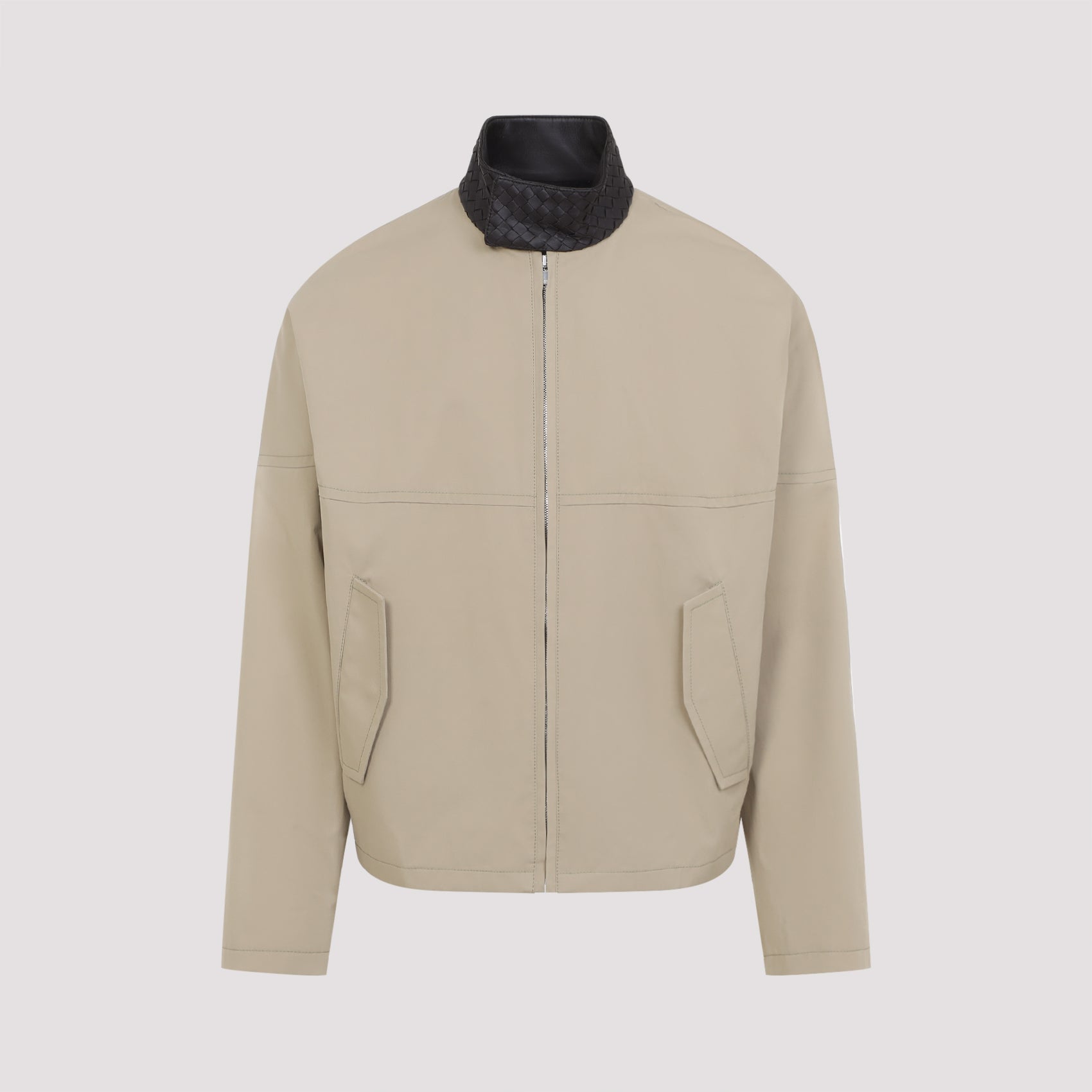 Bottega Veneta Intrecciato Collar Zip Jacket