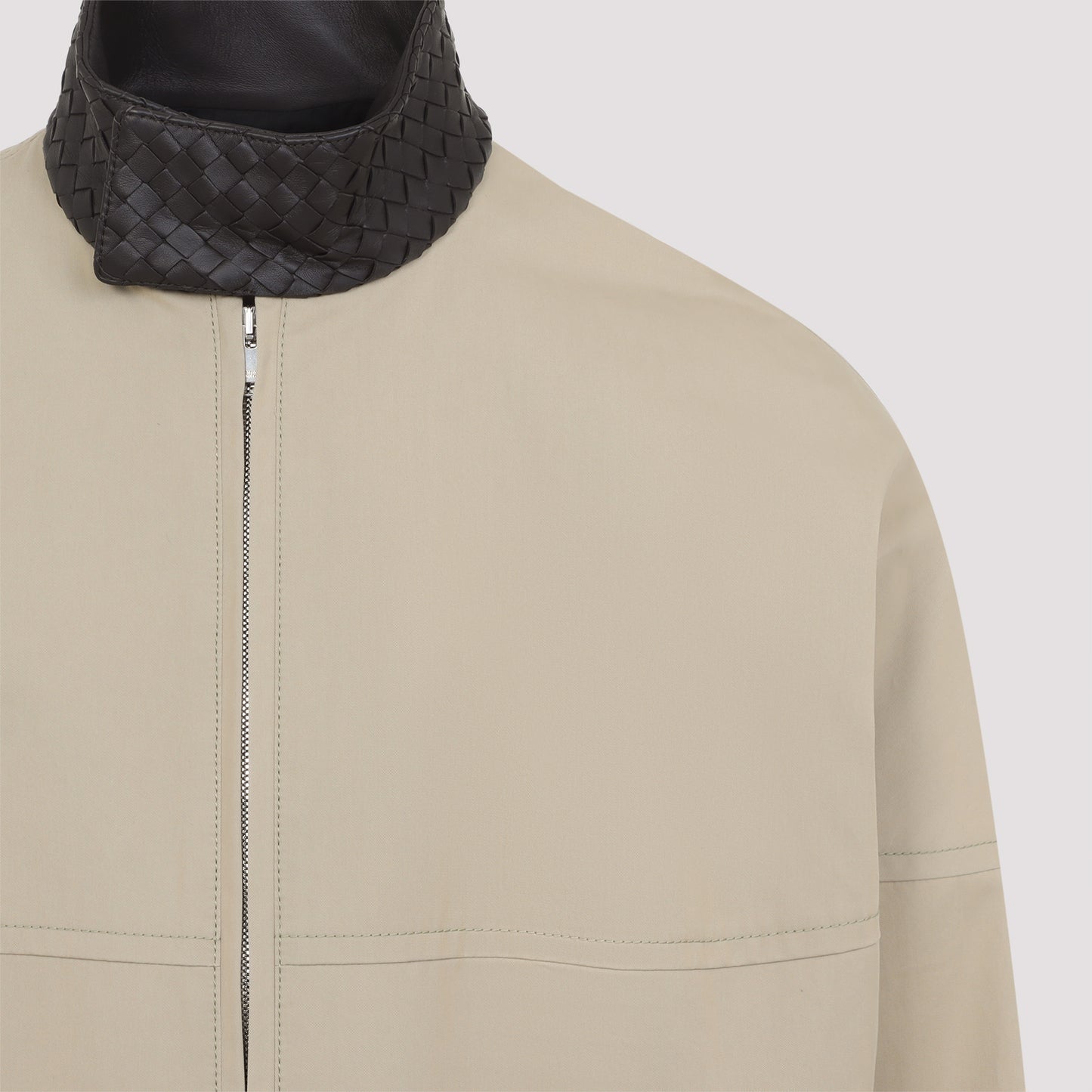 Bottega Veneta Intrecciato Collar Zip Jacket