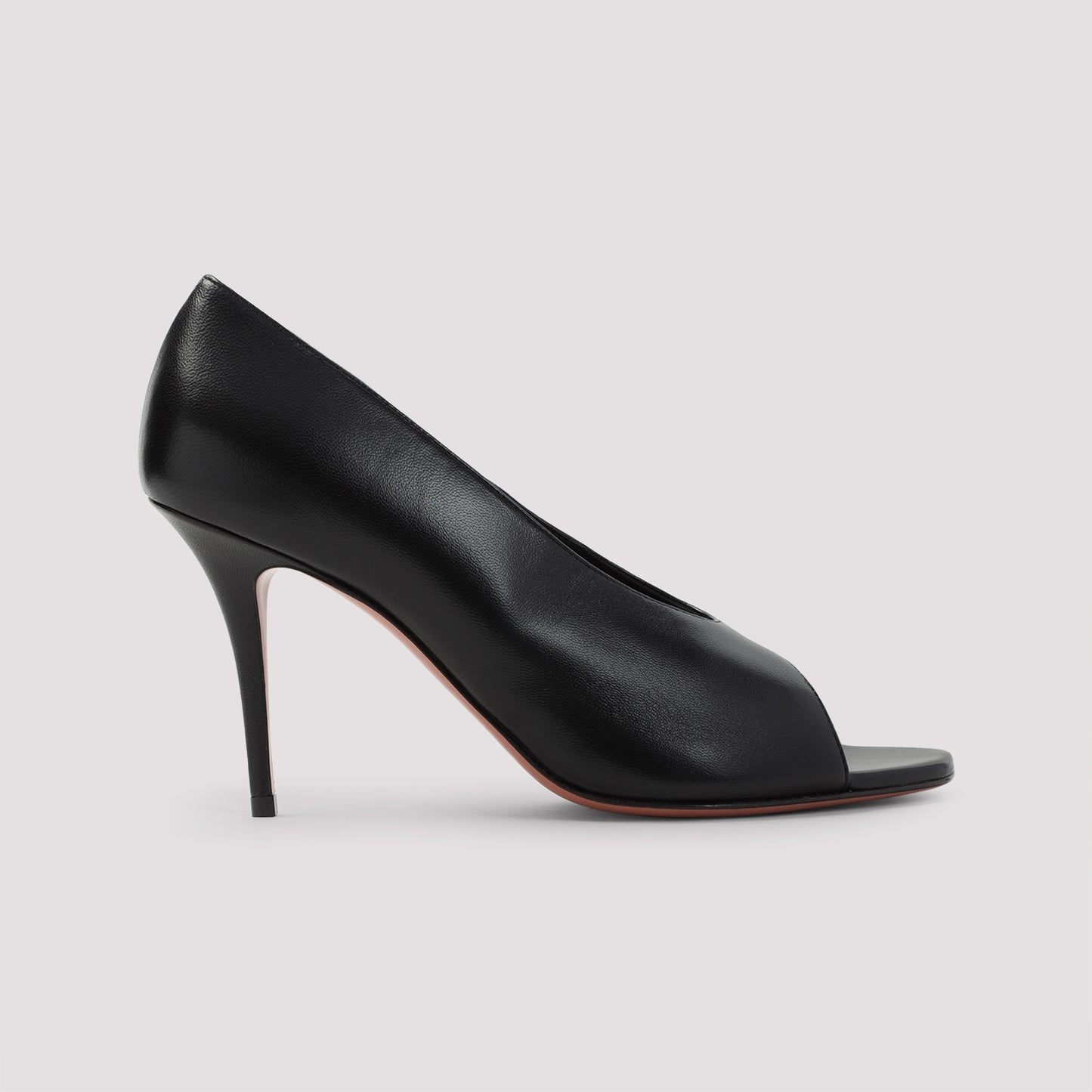 Amina Muaddi Julianne 90 Peep Toe Nappa Pumps