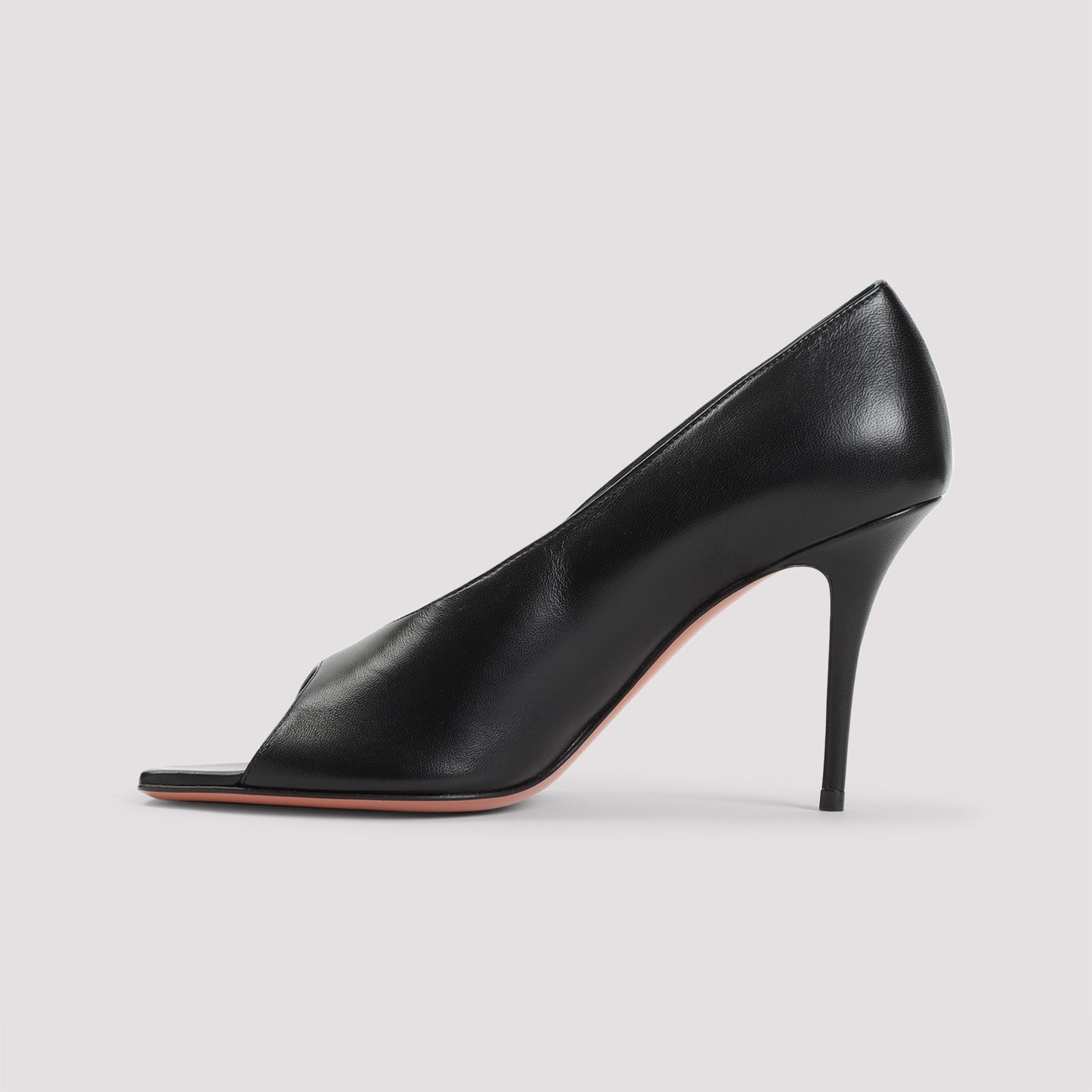 Amina Muaddi Julianne 90 Peep Toe Nappa Pumps