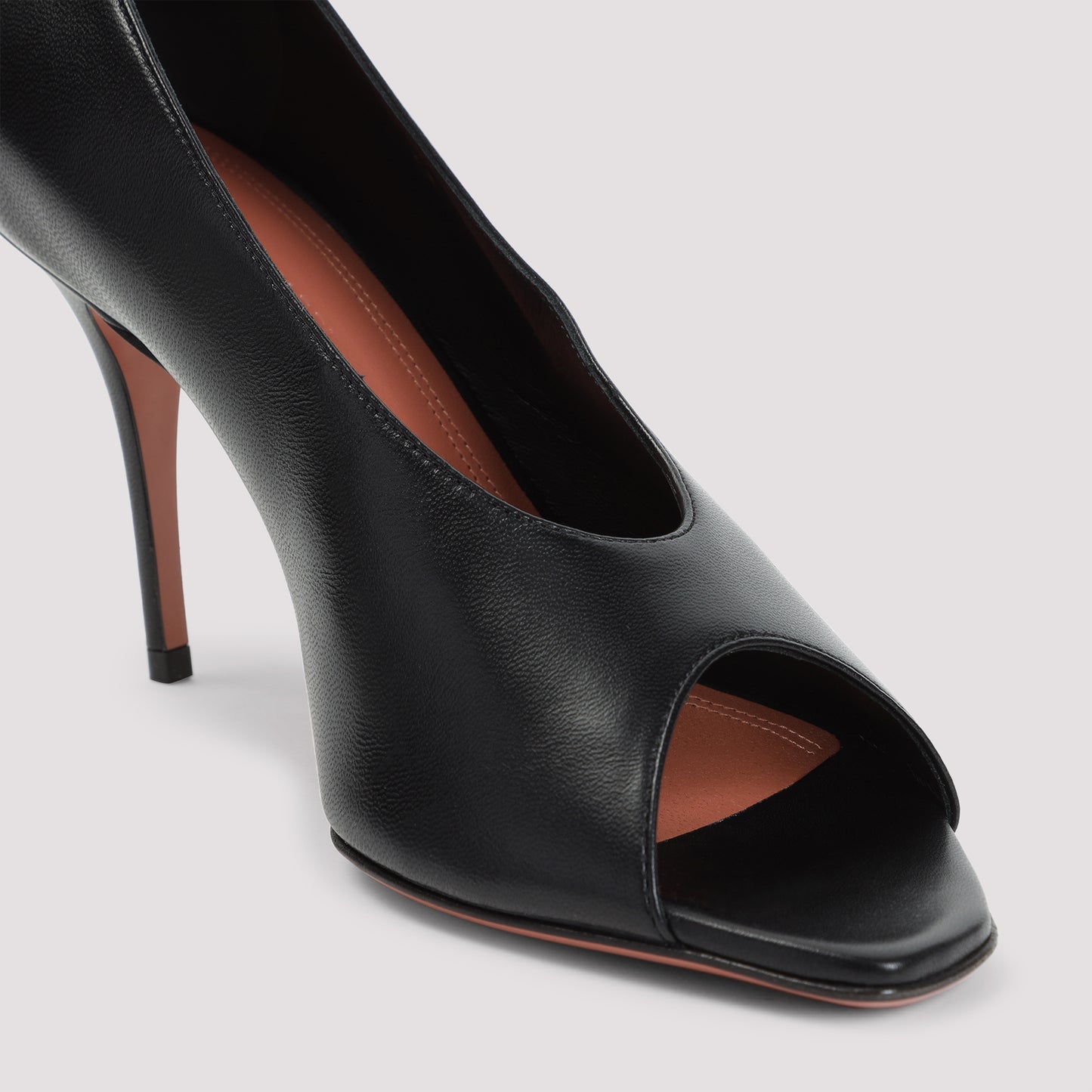 Amina Muaddi Julianne 90 Peep Toe Nappa Pumps