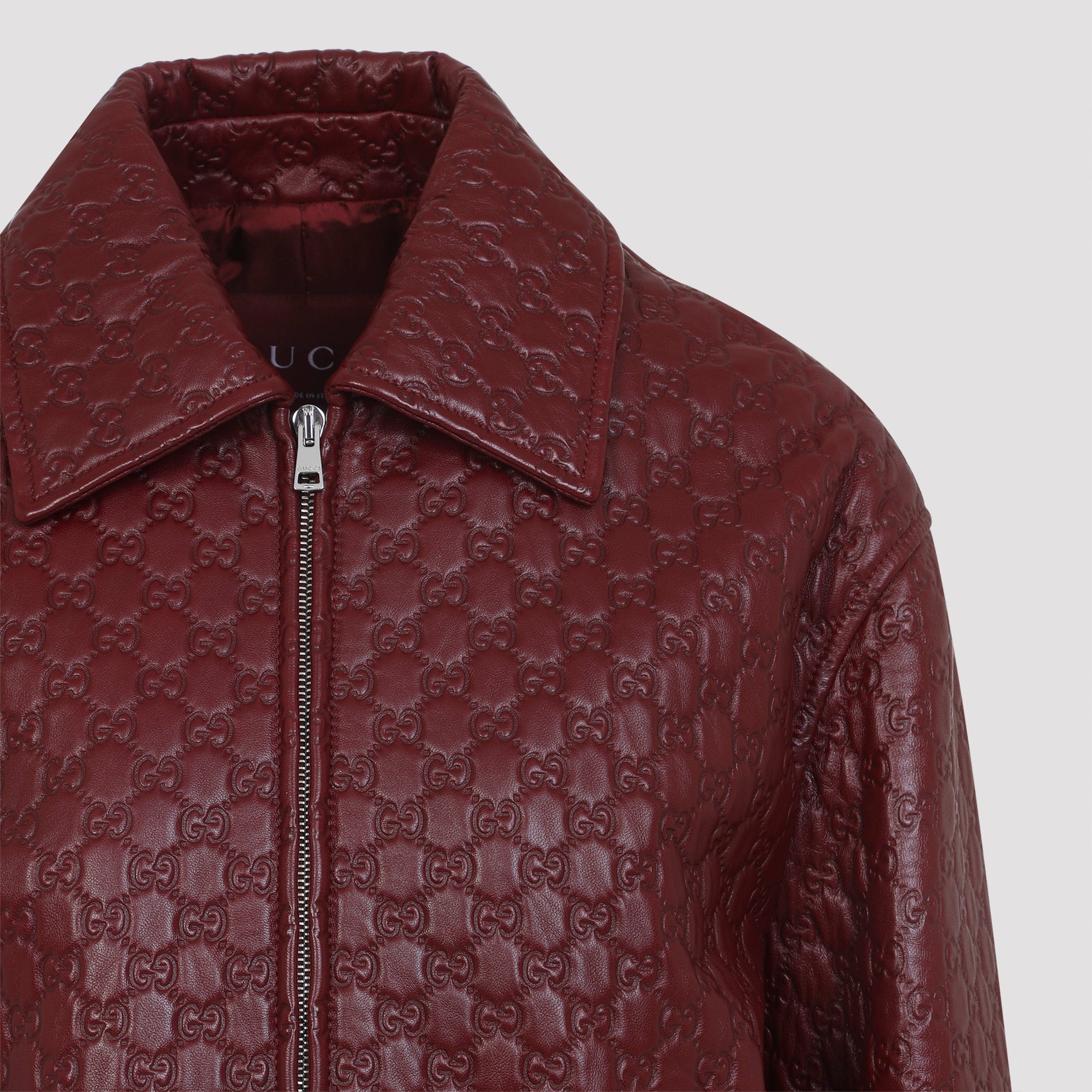 Gucci Leather GG Jacket