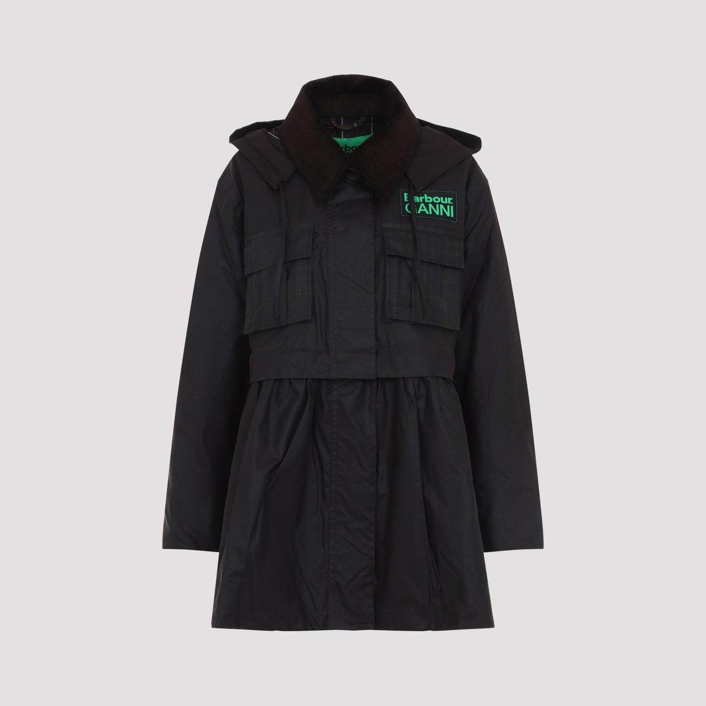 Barbour x Ganni Peplum Wax Jacket