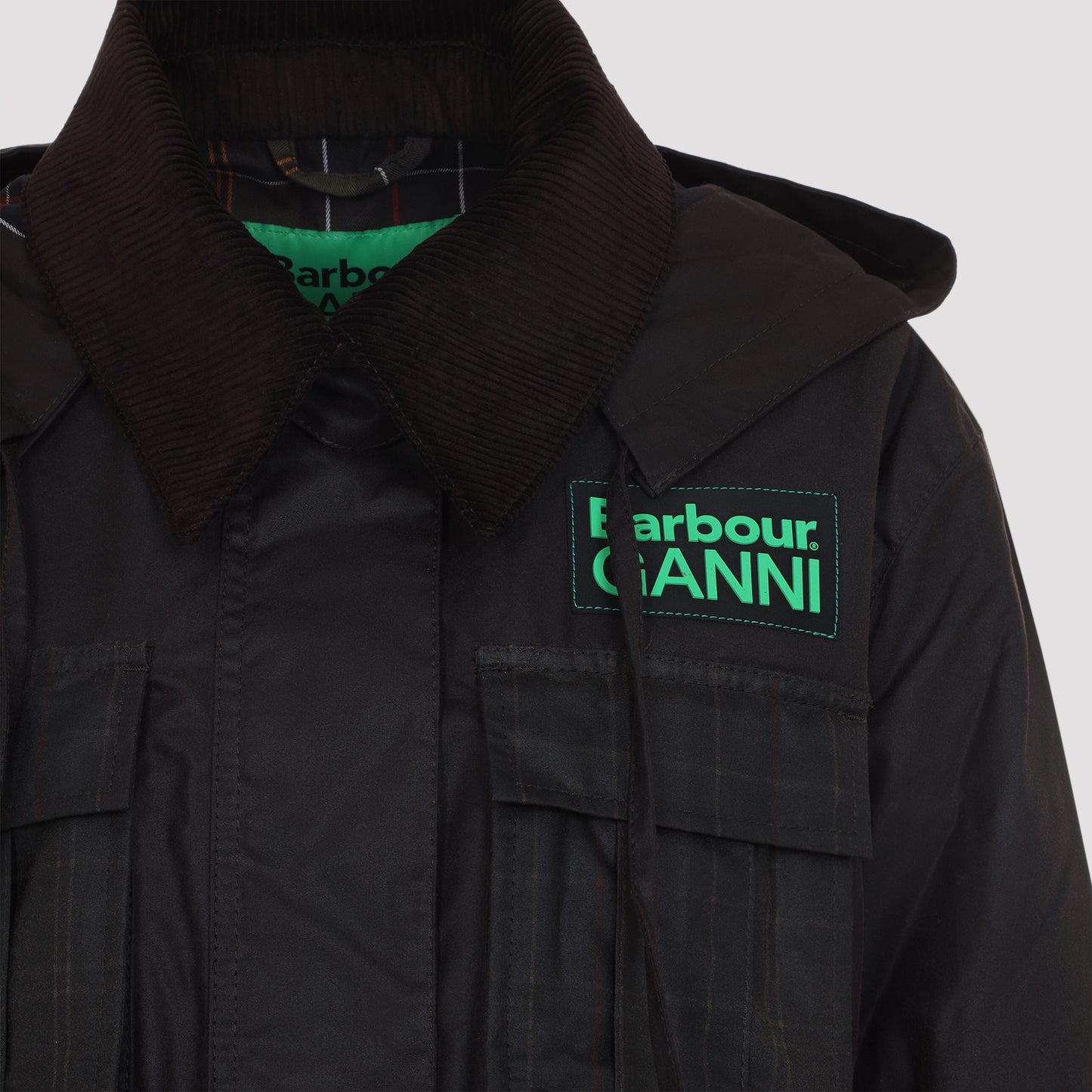 Barbour x Ganni Peplum Wax Jacket