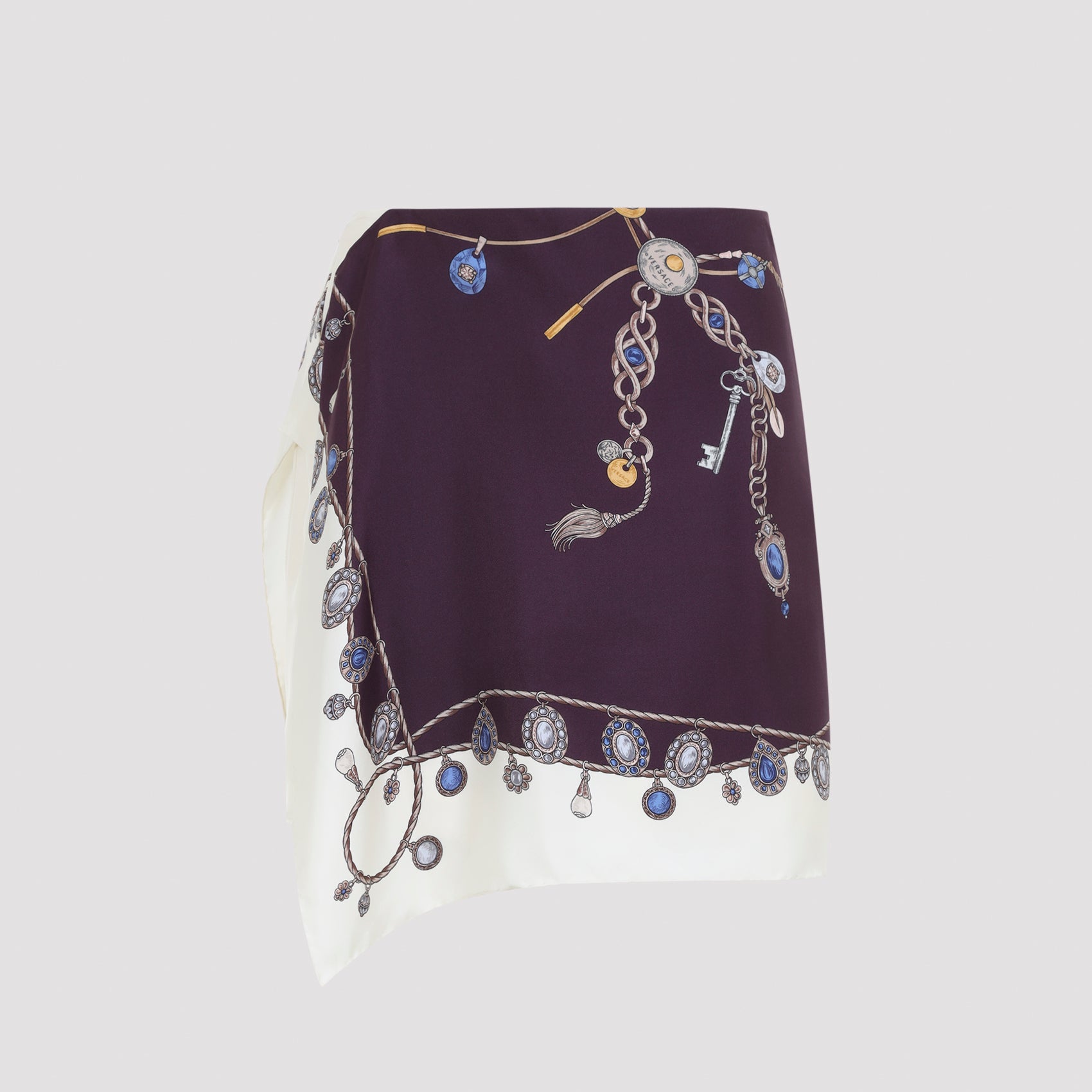 Versace Silk Stolen Jewels Skirt