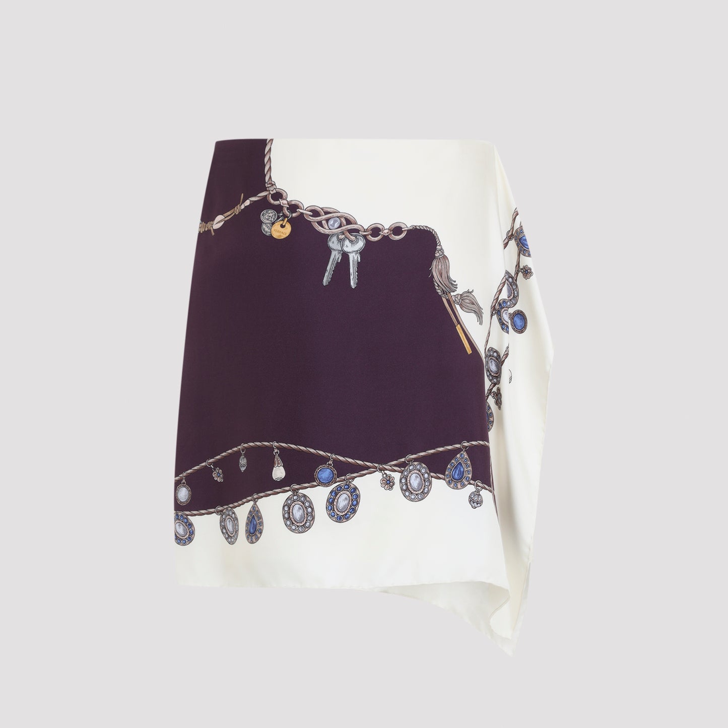 Versace Silk Stolen Jewels Skirt
