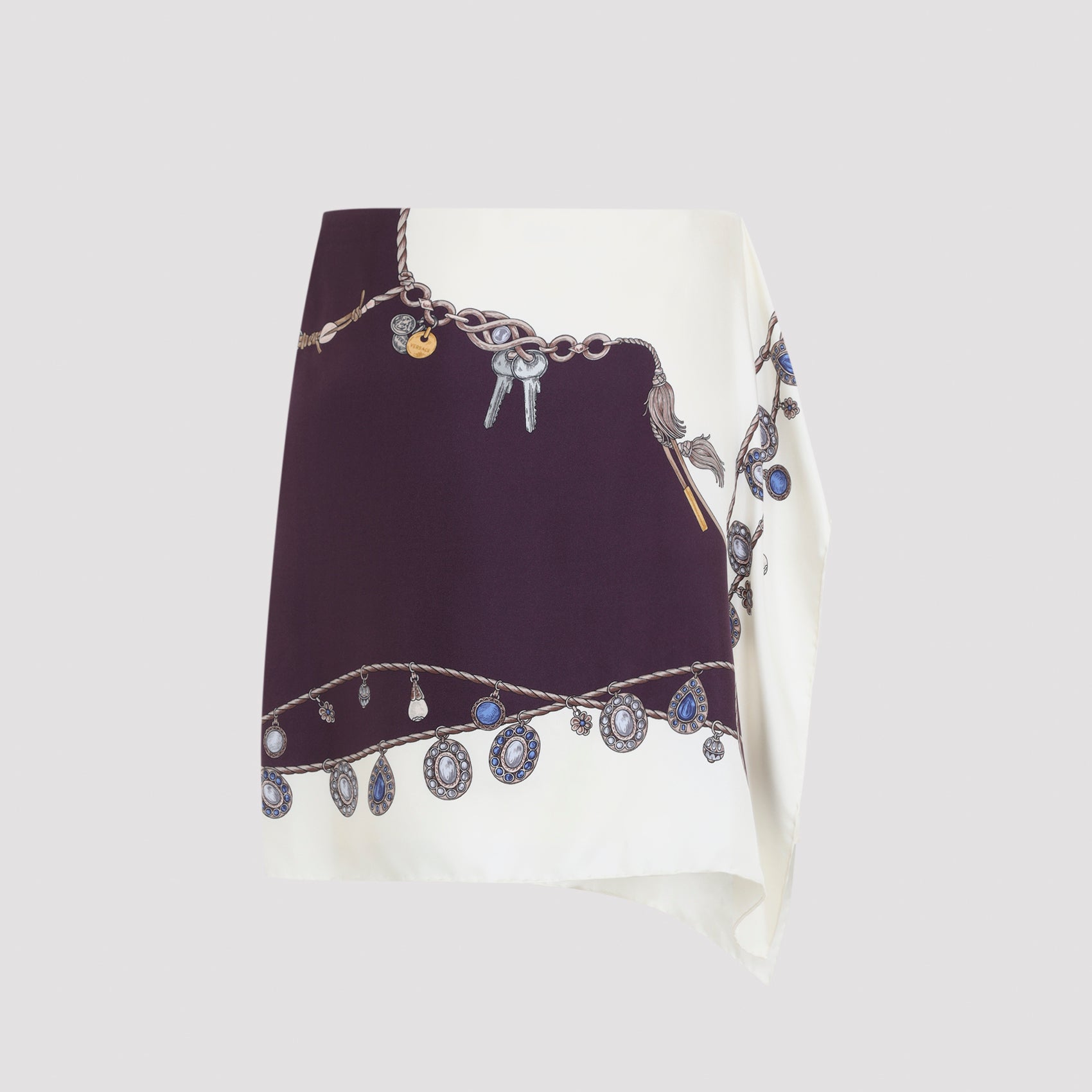 Versace Silk Stolen Jewels Skirt