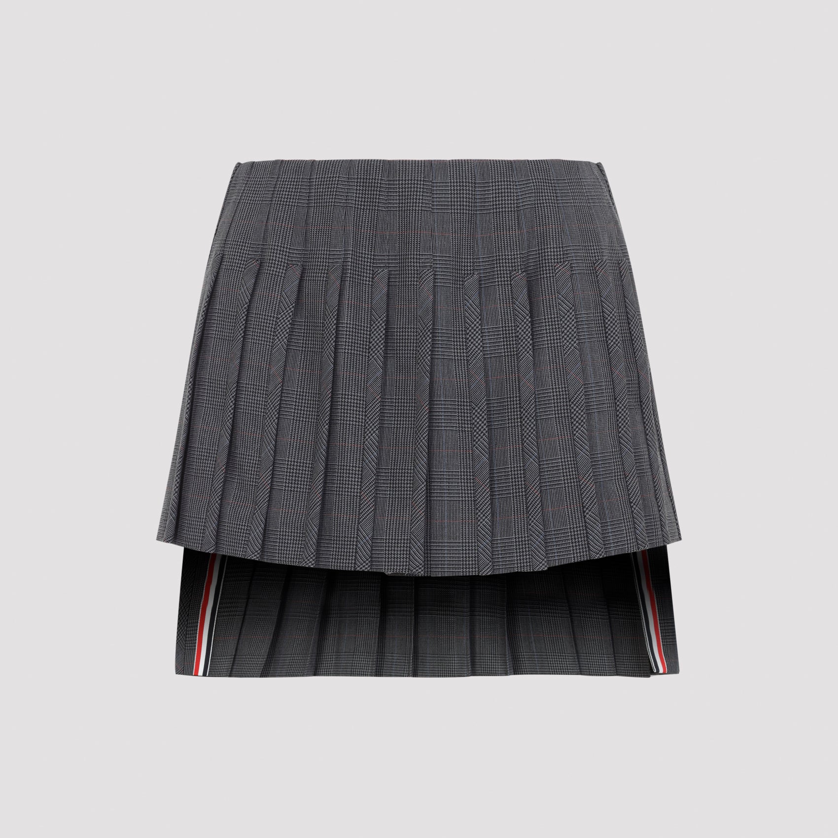 Thom Browne Low Rise Mini Narrow Pleated Skirt