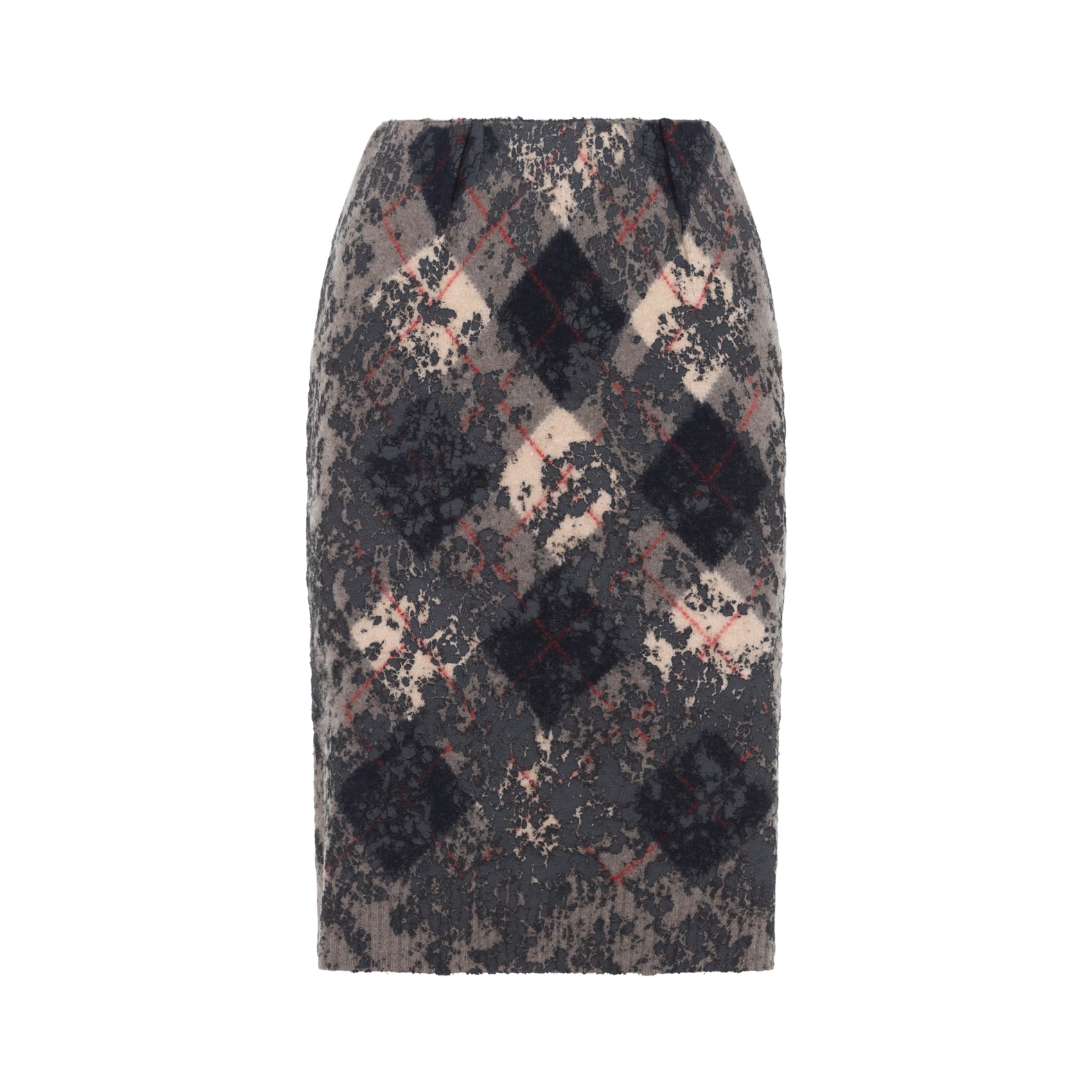 Maison Margiela Argyle Knitwear Midi Skirt