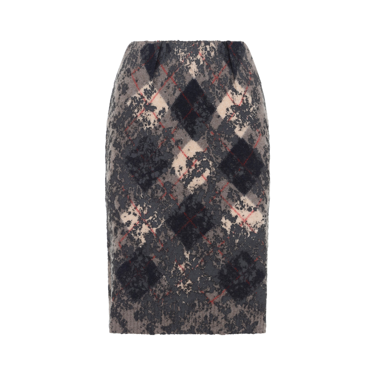 Maison Margiela Argyle Knitwear Midi Skirt