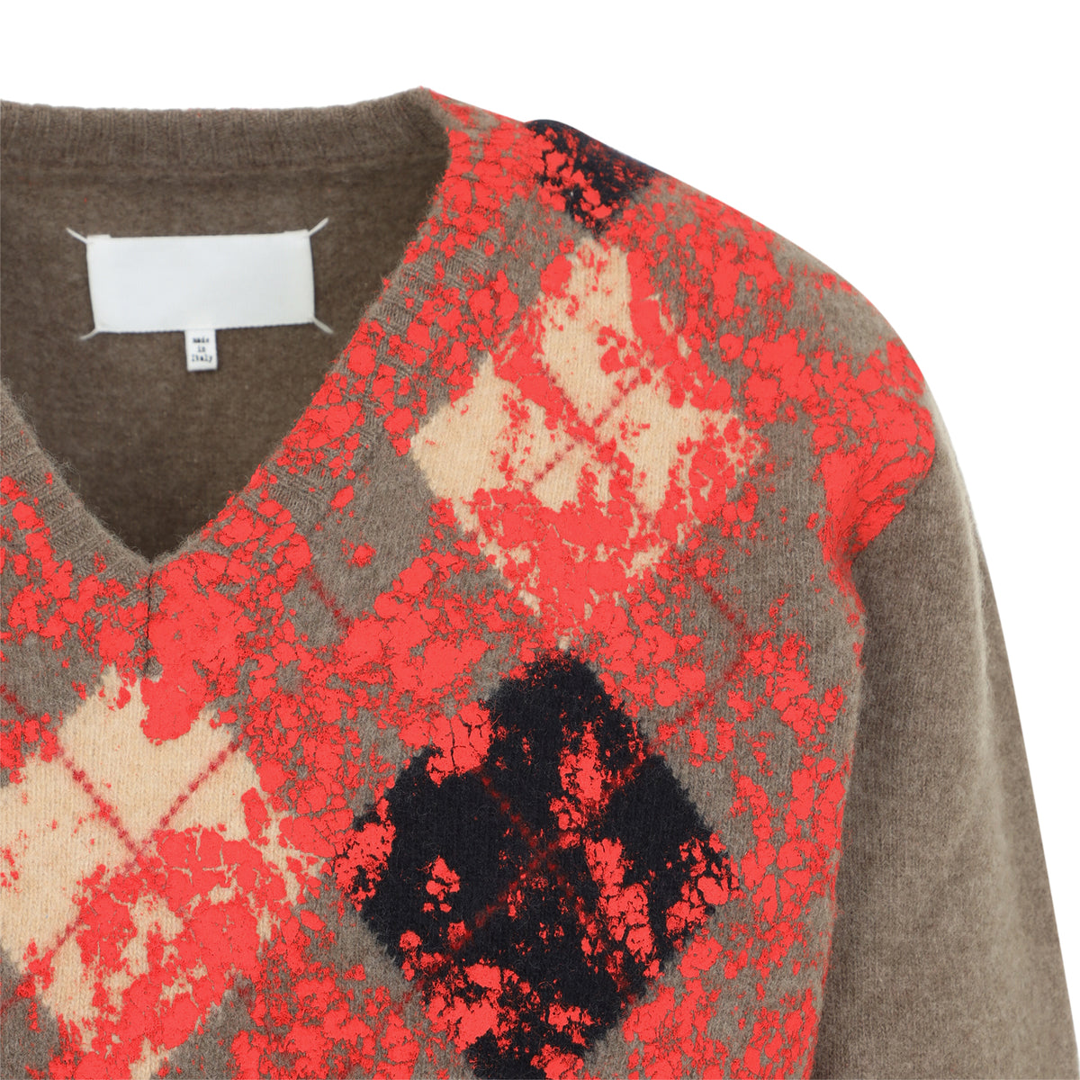 Maison Margiela Overpainted Argyle Sweater