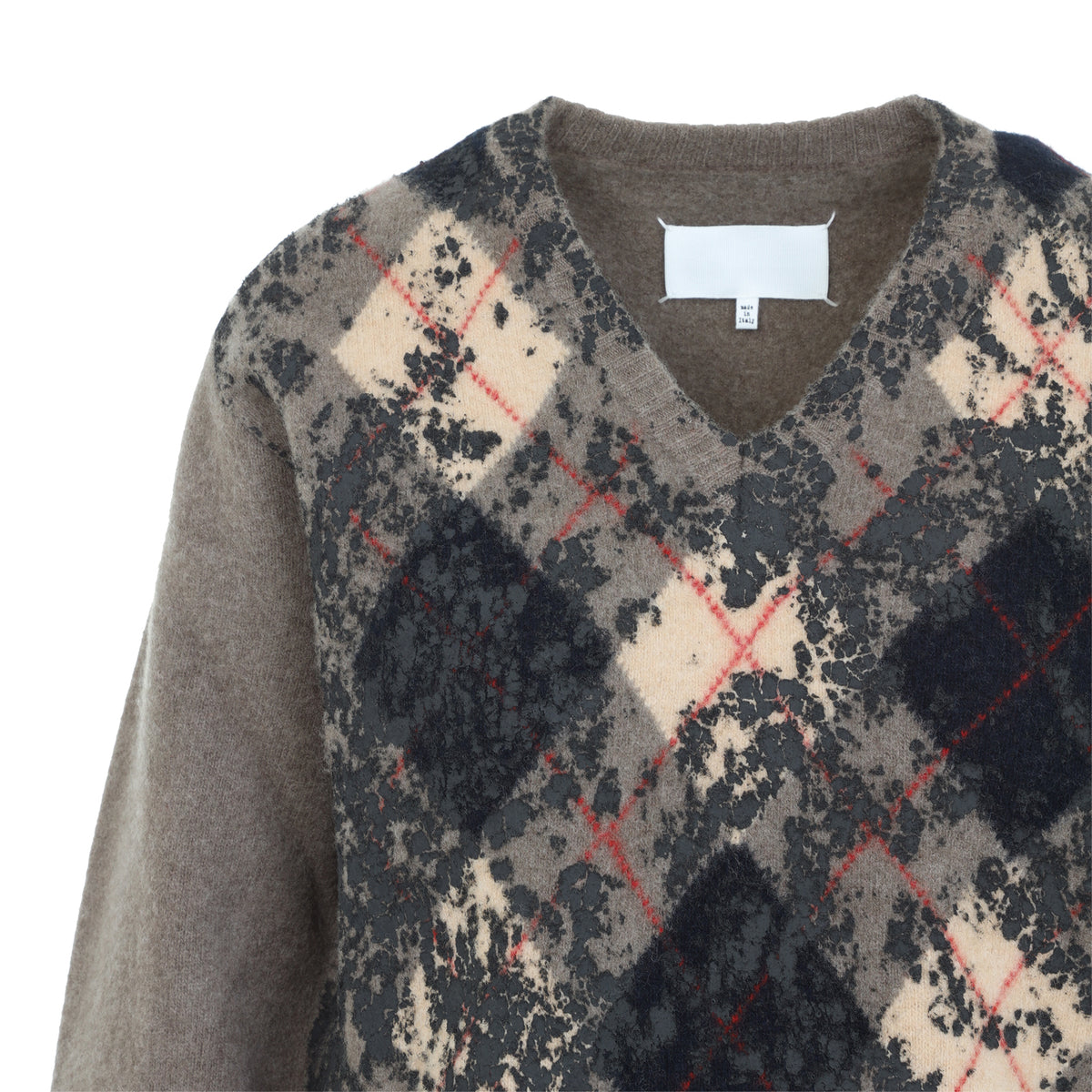 Maison Margiela Overpainted Argyle Sweater
