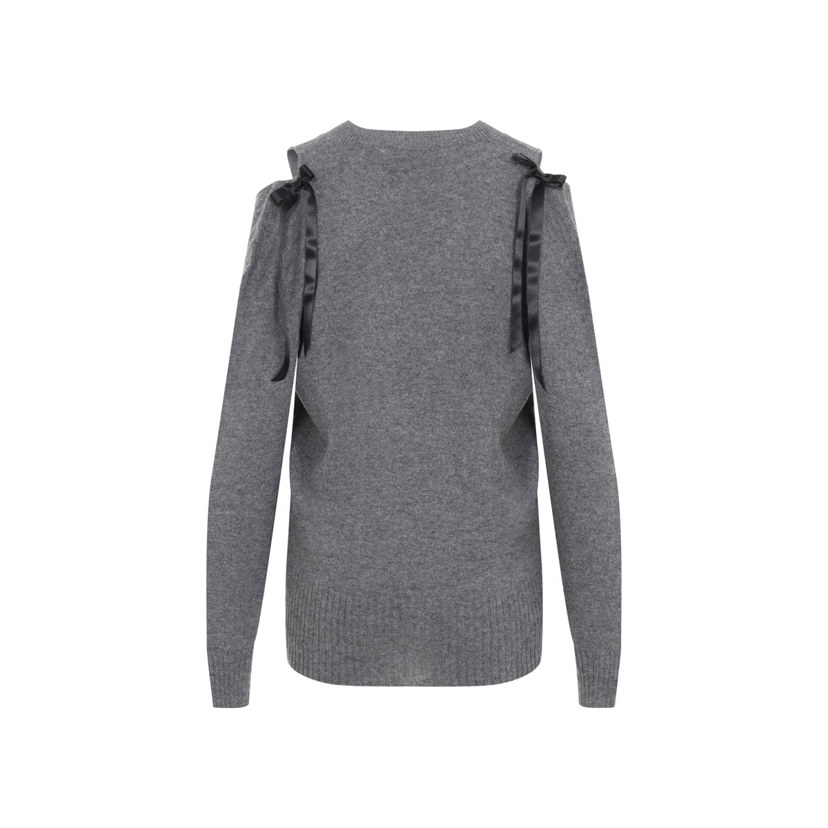 Simone Rocha Relaxed Cashmere Slash V-Neck Jumper W/Bow