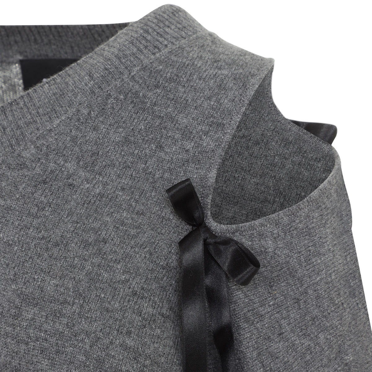 Simone Rocha Relaxed Cashmere Slash V-Neck Jumper W/Bow