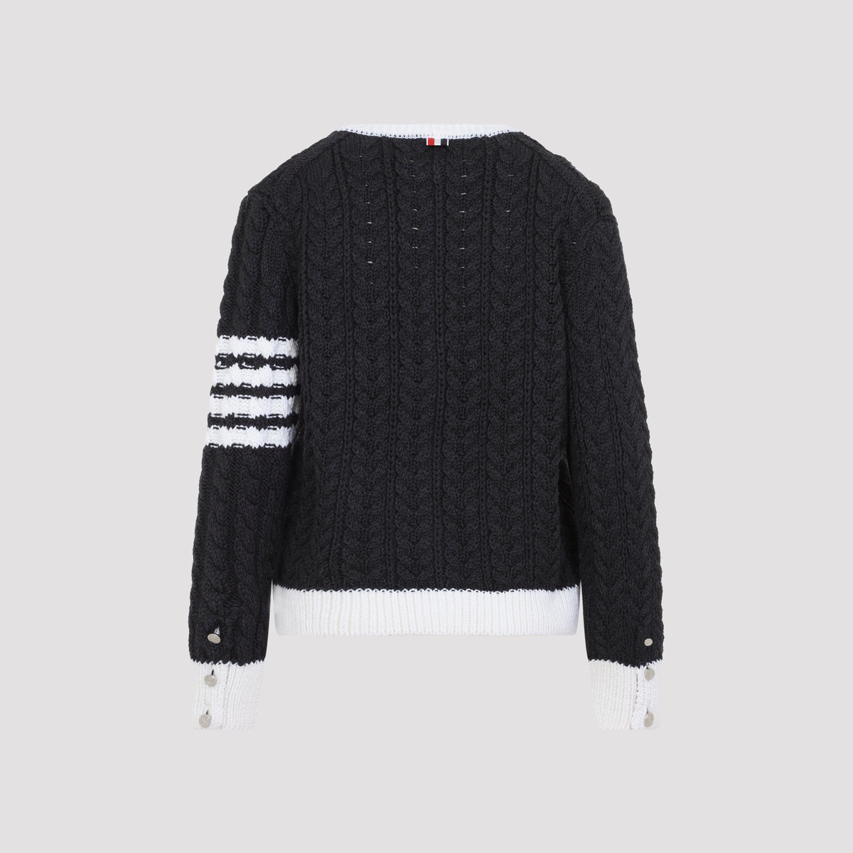 Thom Browne Aran Cable Crew Neack Cardigan