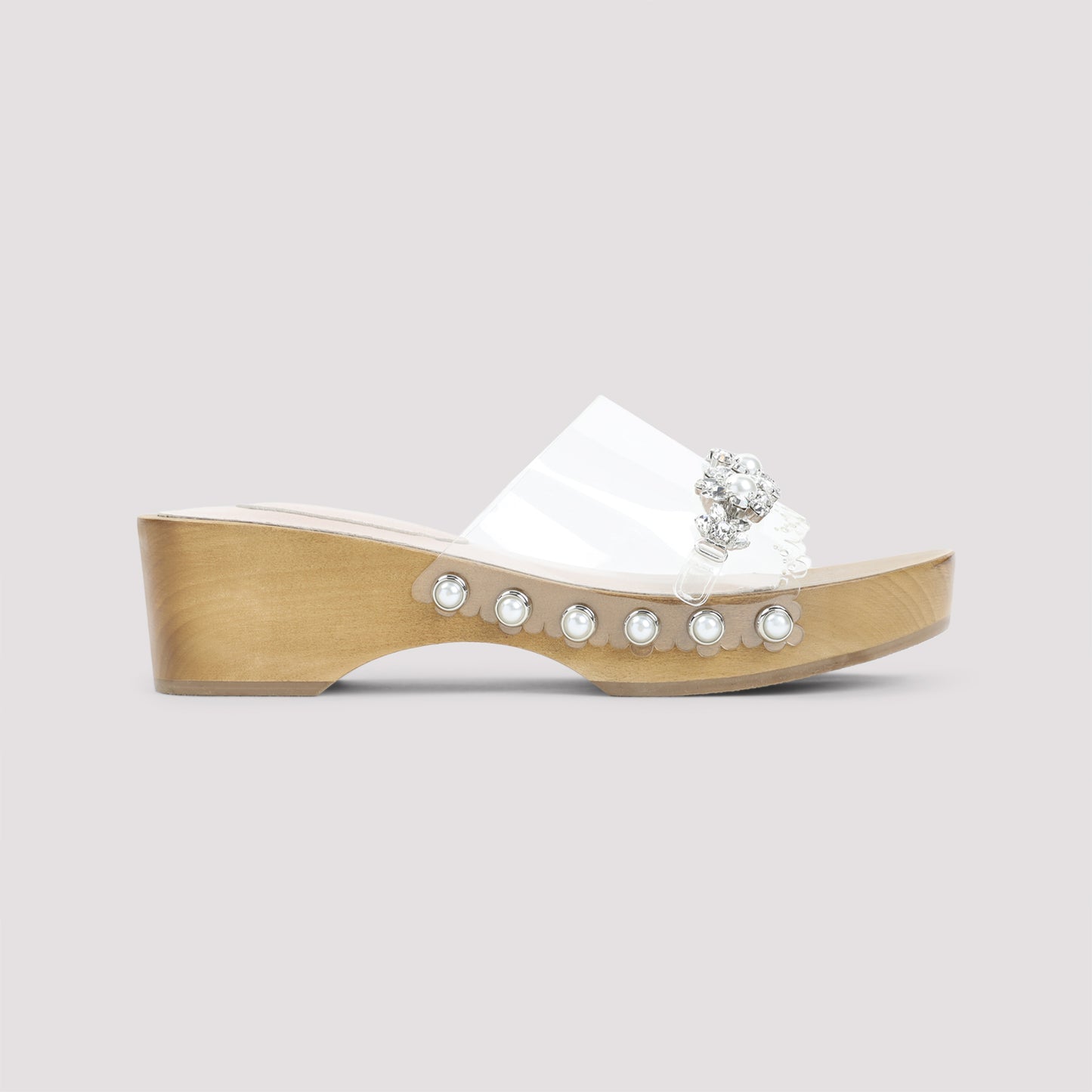 Simone Rocha Scalopped Wooden Clog Sandals