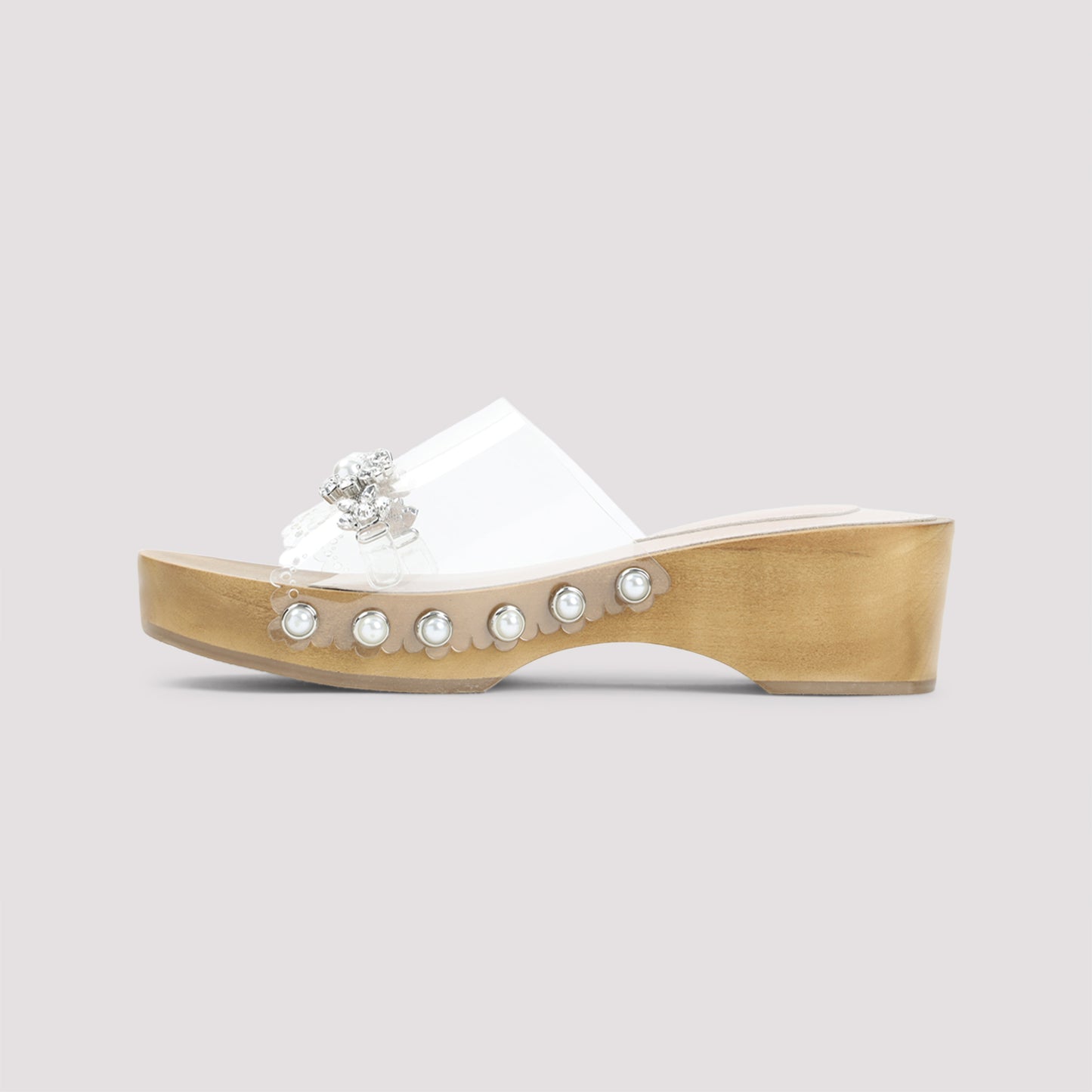 Simone Rocha Scalopped Wooden Clog Sandals