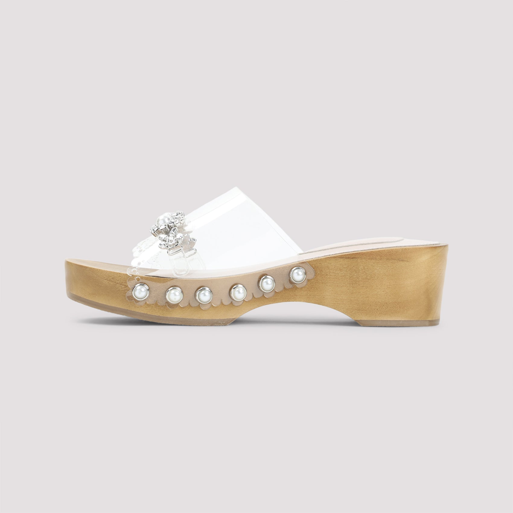 Simone Rocha Scalopped Wooden Clog Sandals