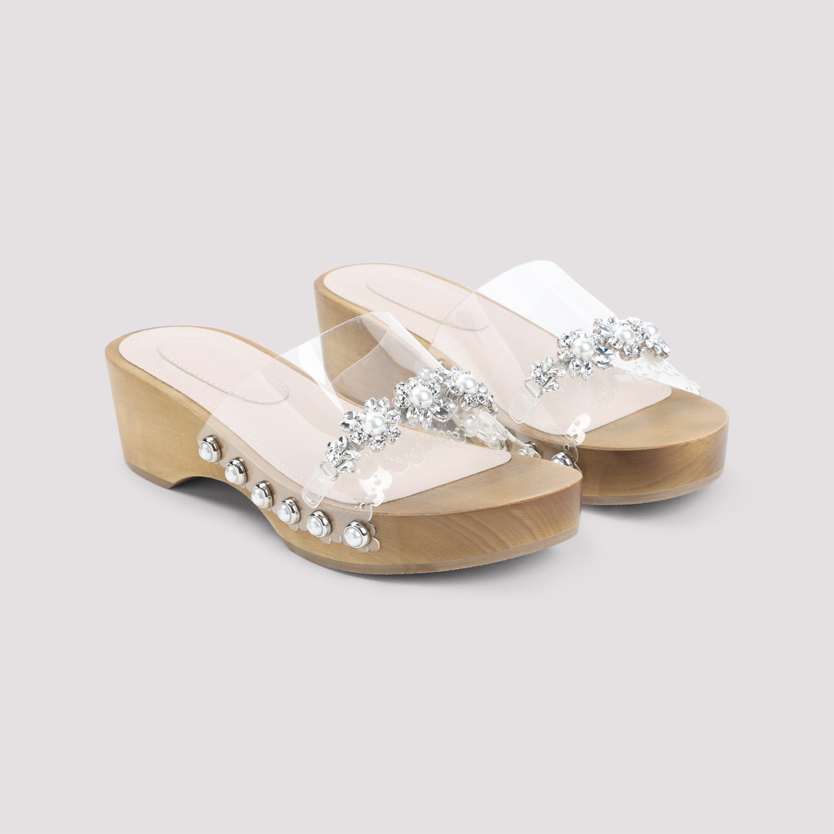 Simone Rocha Scalopped Wooden Clog Sandals