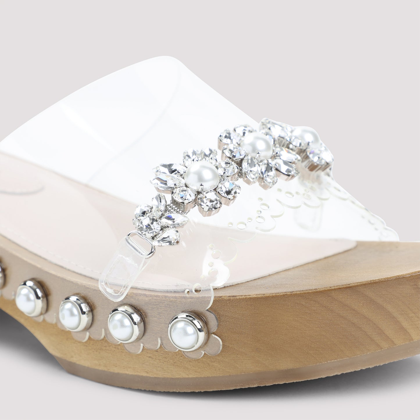 Simone Rocha Scalopped Wooden Clog Sandals