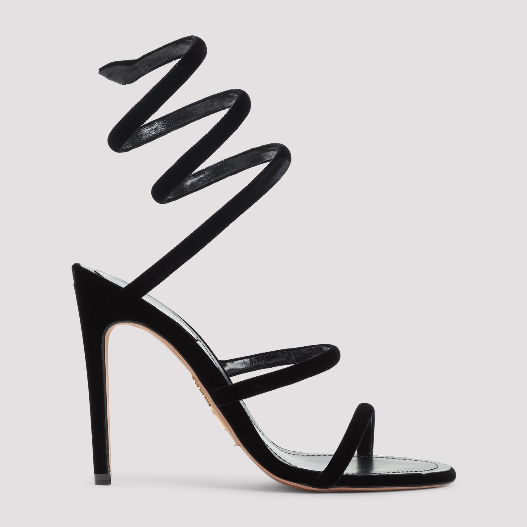René Caovilla Velvet Snake Sandals