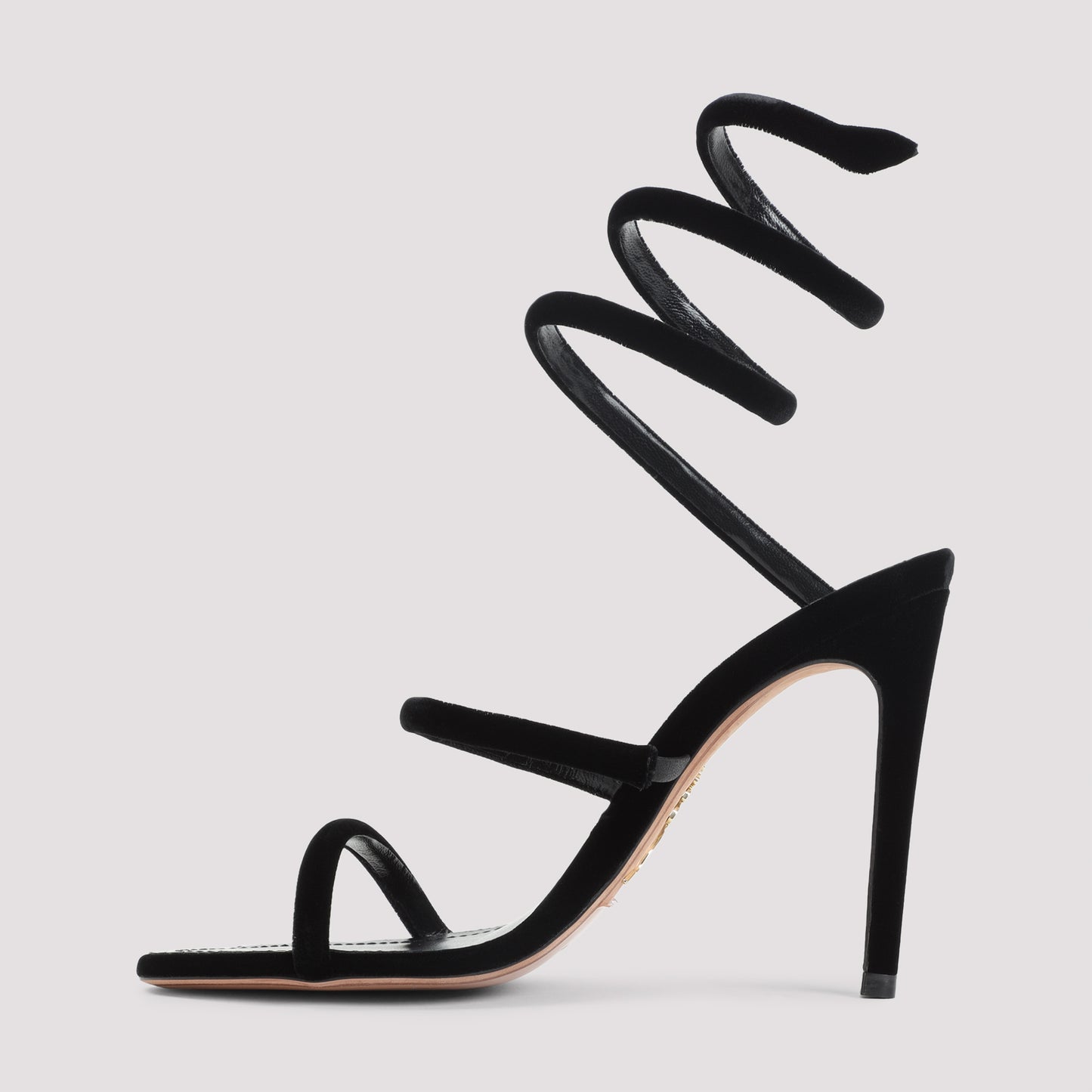 René Caovilla Velvet Snake Sandals