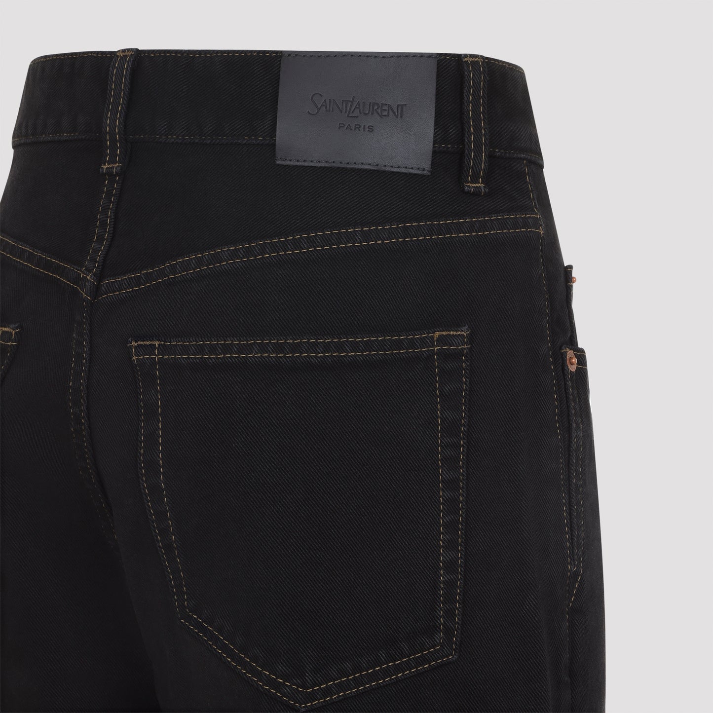 Saint Laurent V-Waist Long Baggy Jeans